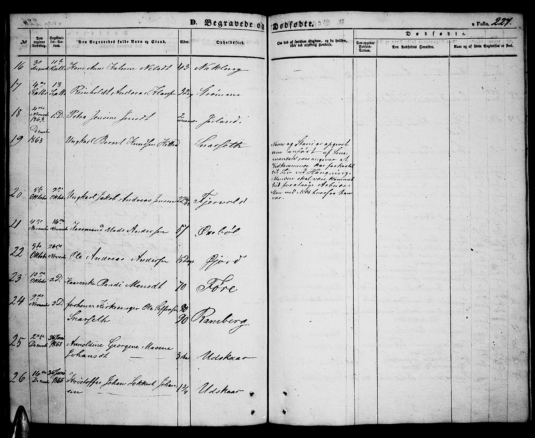 Ministerialprotokoller, klokkerbøker og fødselsregistre - Nordland, AV/SAT-A-1459/891/L1313: Parish register (copy) no. 891C02, 1856-1870, p. 227