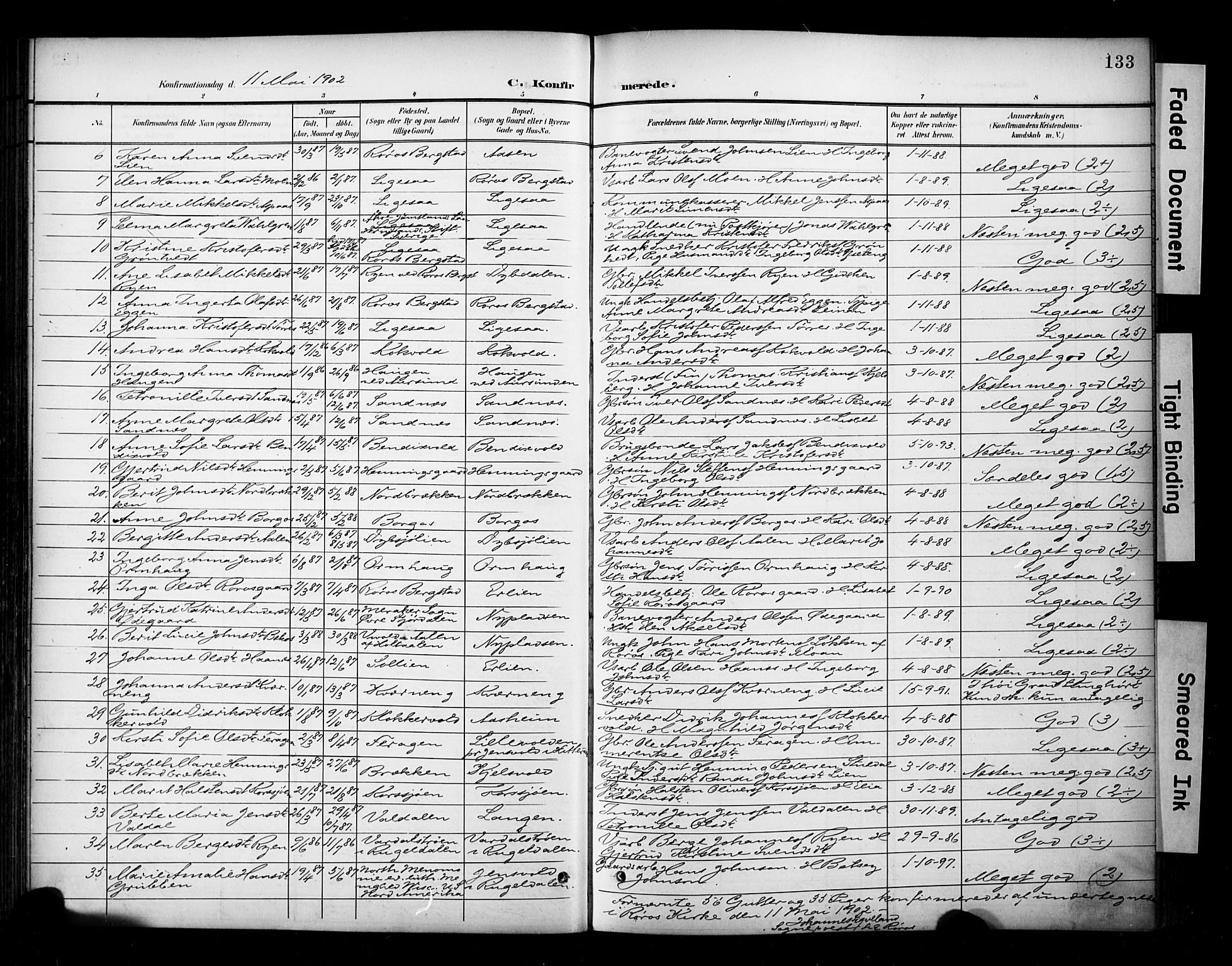 Ministerialprotokoller, klokkerbøker og fødselsregistre - Sør-Trøndelag, SAT/A-1456/681/L0936: Parish register (official) no. 681A14, 1899-1908, p. 133