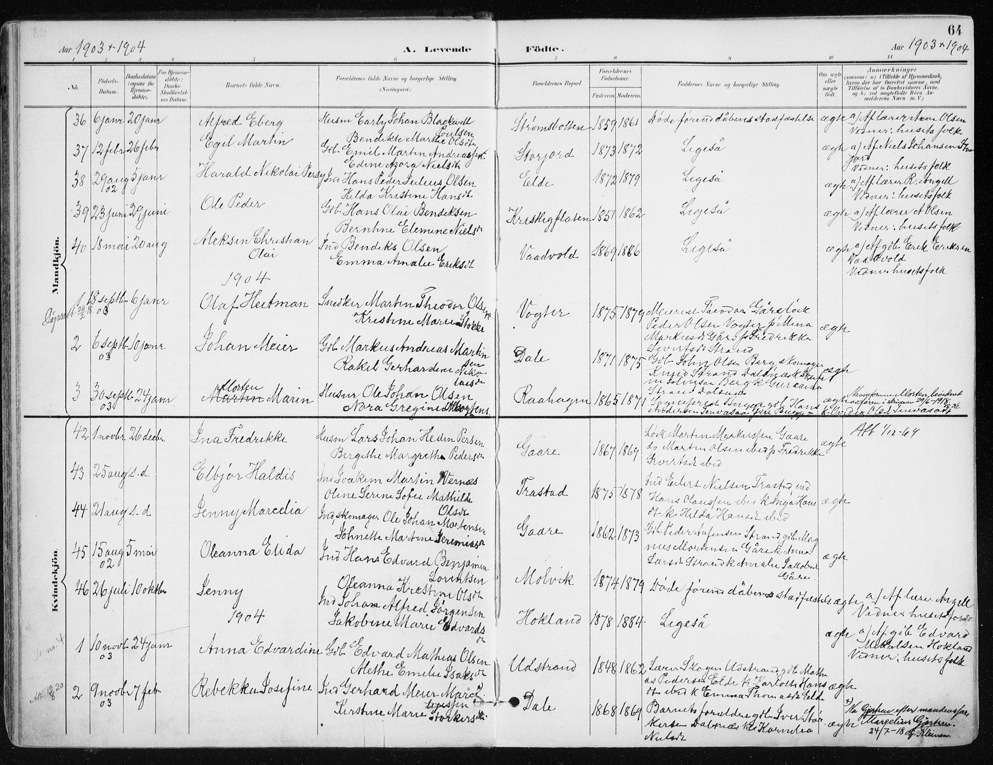 Kvæfjord sokneprestkontor, SATØ/S-1323/G/Ga/Gaa/L0006kirke: Parish register (official) no. 6, 1895-1914, p. 64