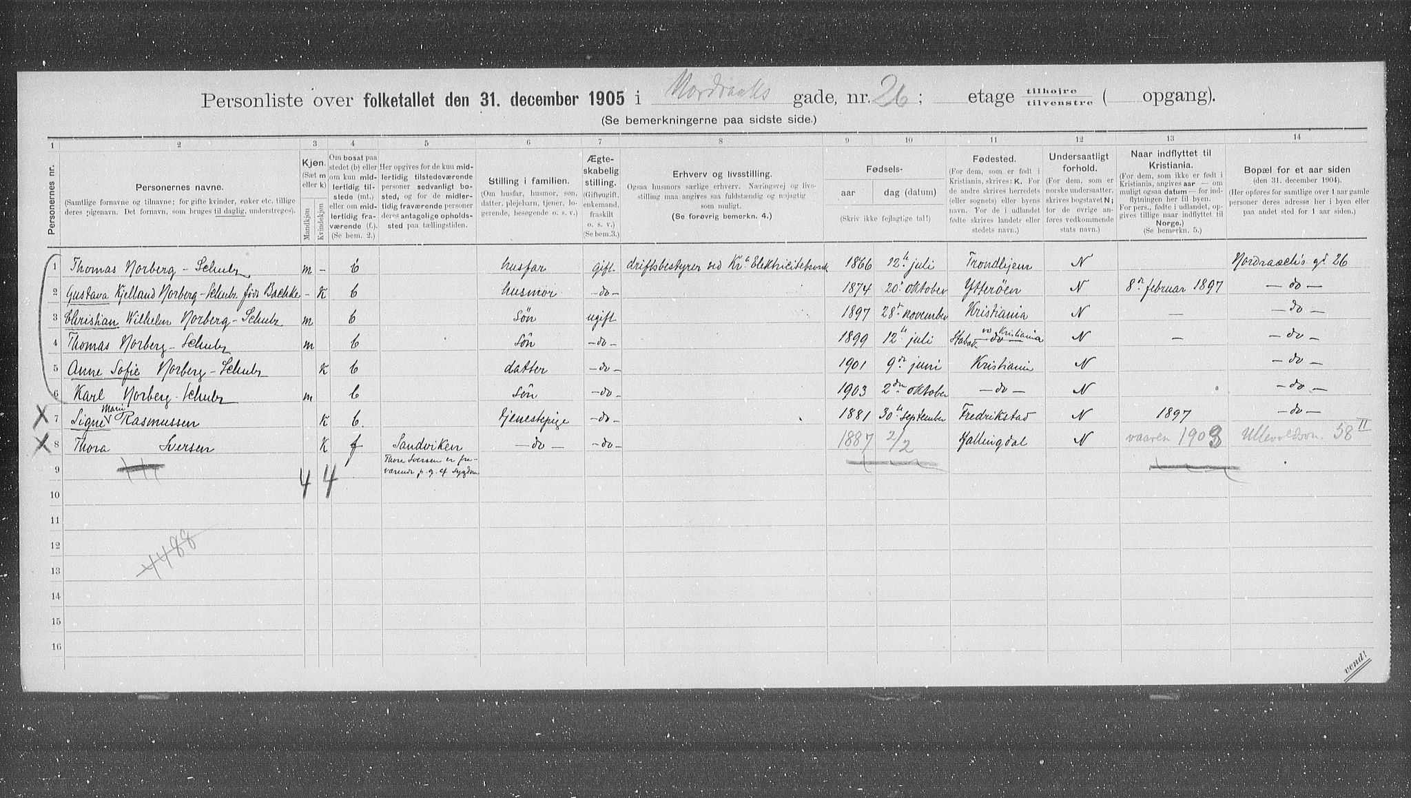 OBA, Municipal Census 1905 for Kristiania, 1905, p. 38671