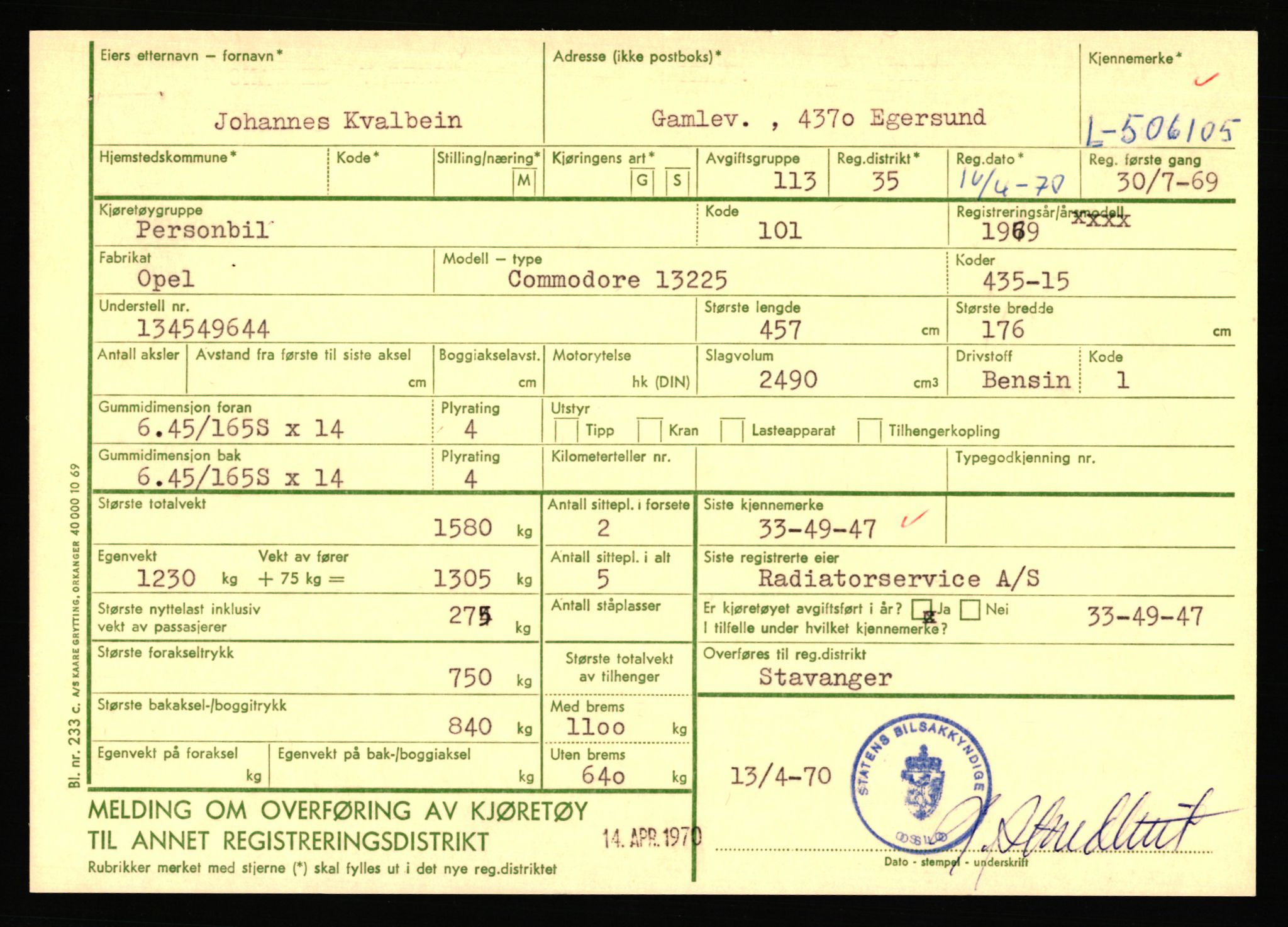 Stavanger trafikkstasjon, AV/SAST-A-101942/0/F/L0078: L-503000 - L-602908, 1930-1971, p. 2247