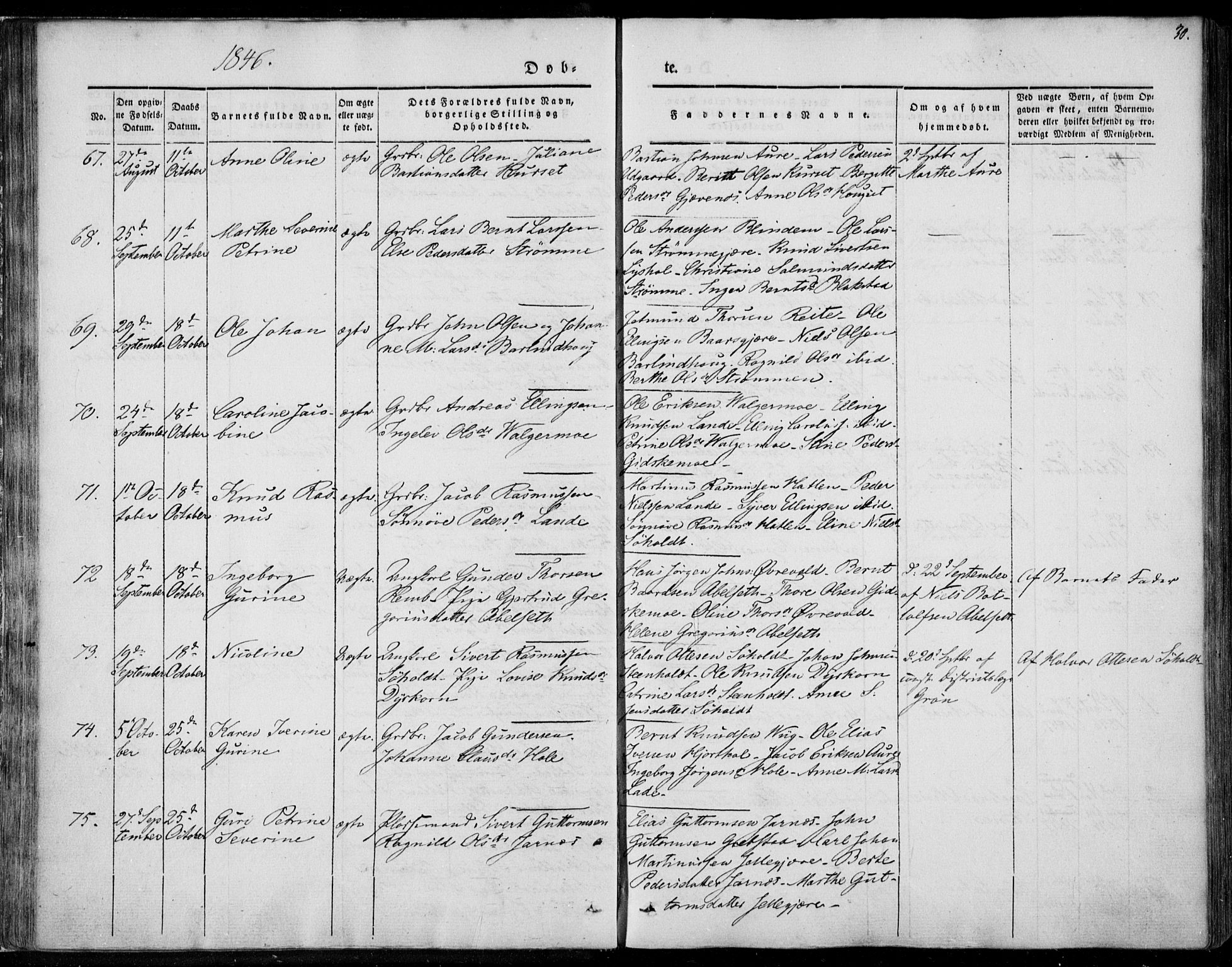 Ministerialprotokoller, klokkerbøker og fødselsregistre - Møre og Romsdal, AV/SAT-A-1454/522/L0312: Parish register (official) no. 522A07, 1843-1851, p. 30