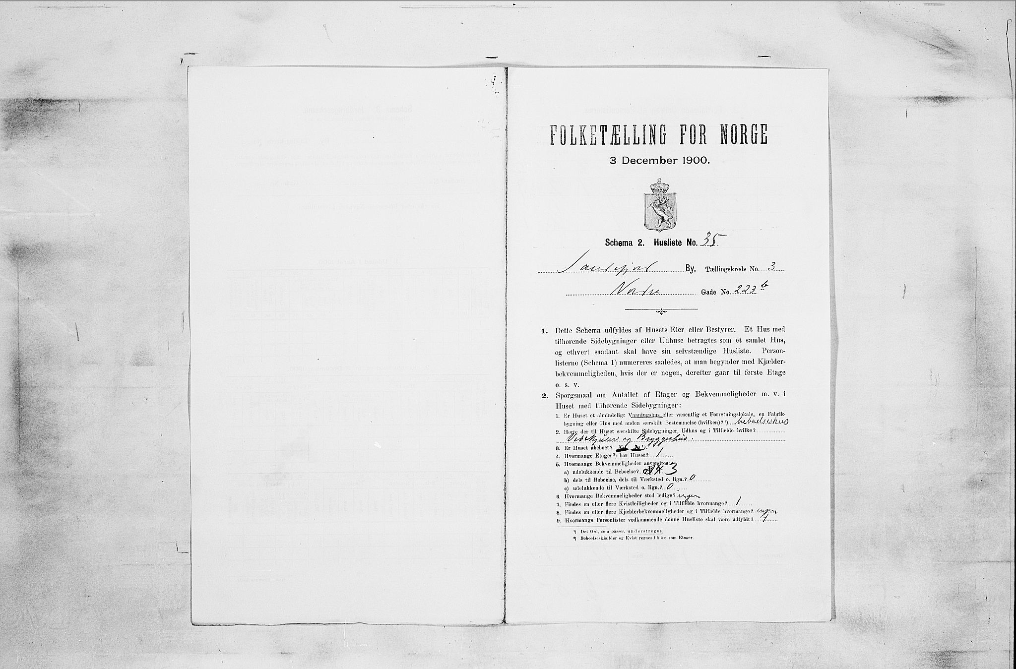 RA, 1900 census for Sandefjord, 1900, p. 885