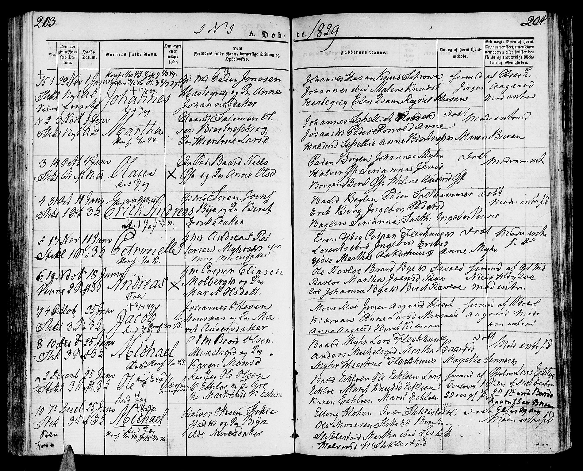 Ministerialprotokoller, klokkerbøker og fødselsregistre - Nord-Trøndelag, SAT/A-1458/723/L0237: Parish register (official) no. 723A06, 1822-1830, p. 203-204