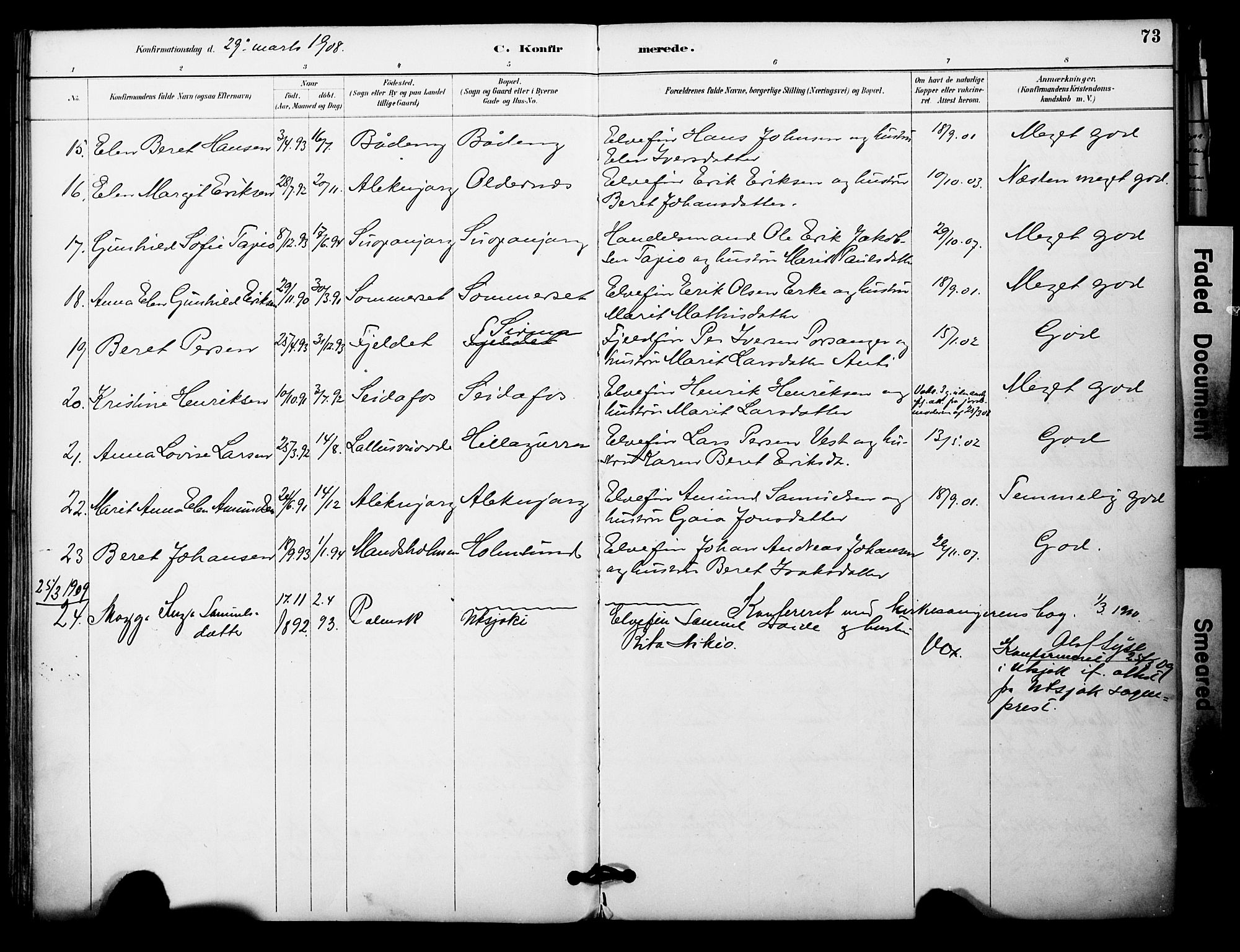Nesseby sokneprestkontor, SATØ/S-1330/H/Ha/L0005kirke: Parish register (official) no. 5, 1885-1906, p. 73