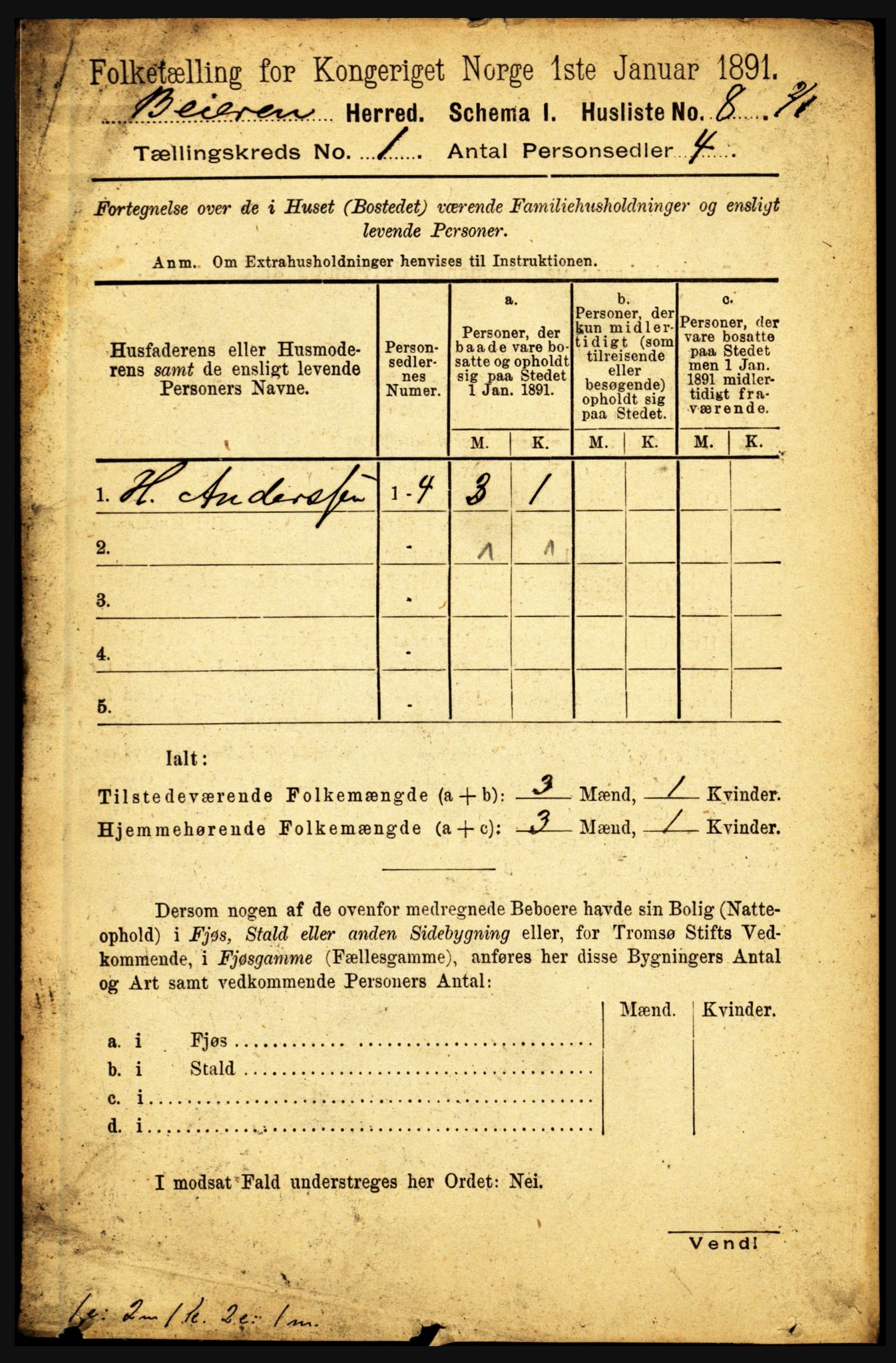 RA, 1891 census for 1839 Beiarn, 1891, p. 27