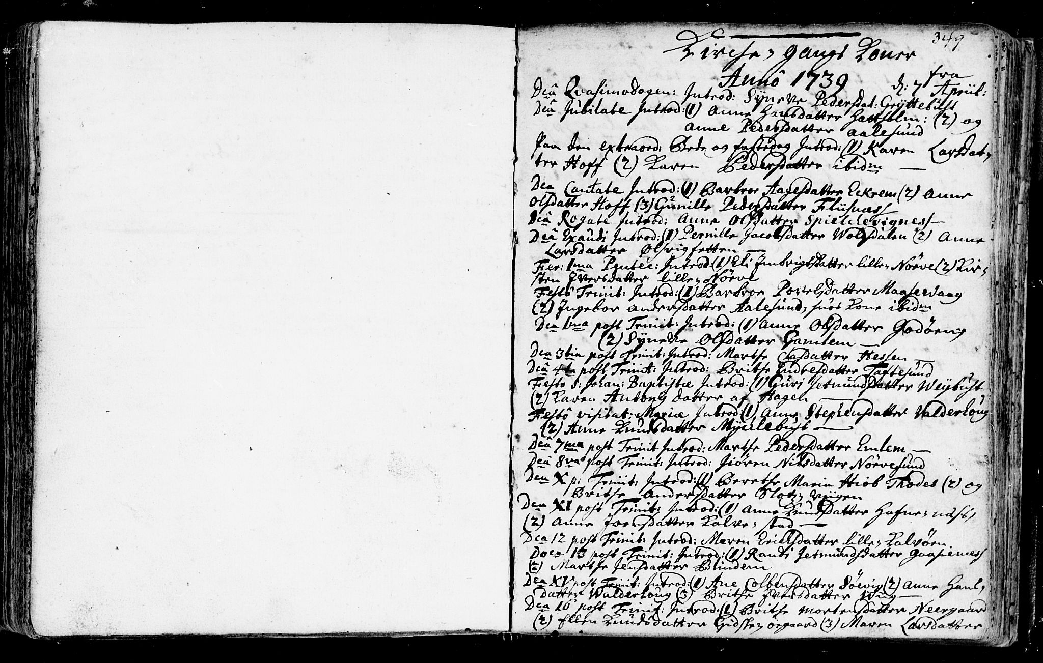 Ministerialprotokoller, klokkerbøker og fødselsregistre - Møre og Romsdal, SAT/A-1454/528/L0391: Parish register (official) no. 528A02, 1739-1761