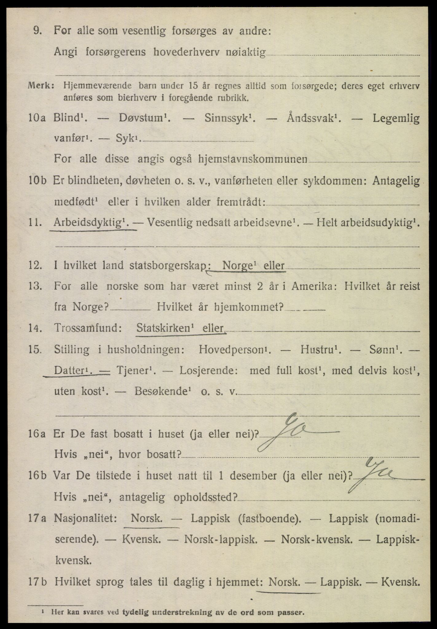 SAT, 1920 census for Otterøy, 1920, p. 1156