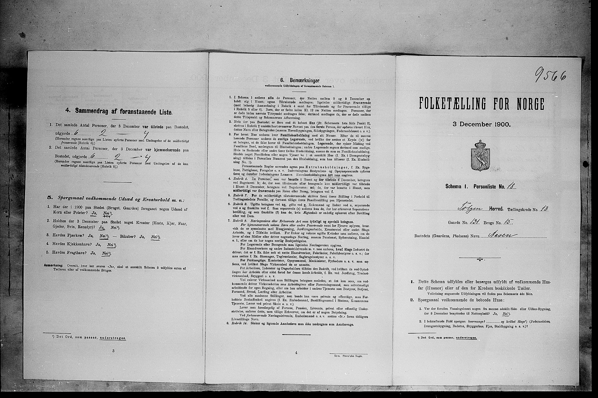 SAH, 1900 census for Tolga, 1900, p. 1226