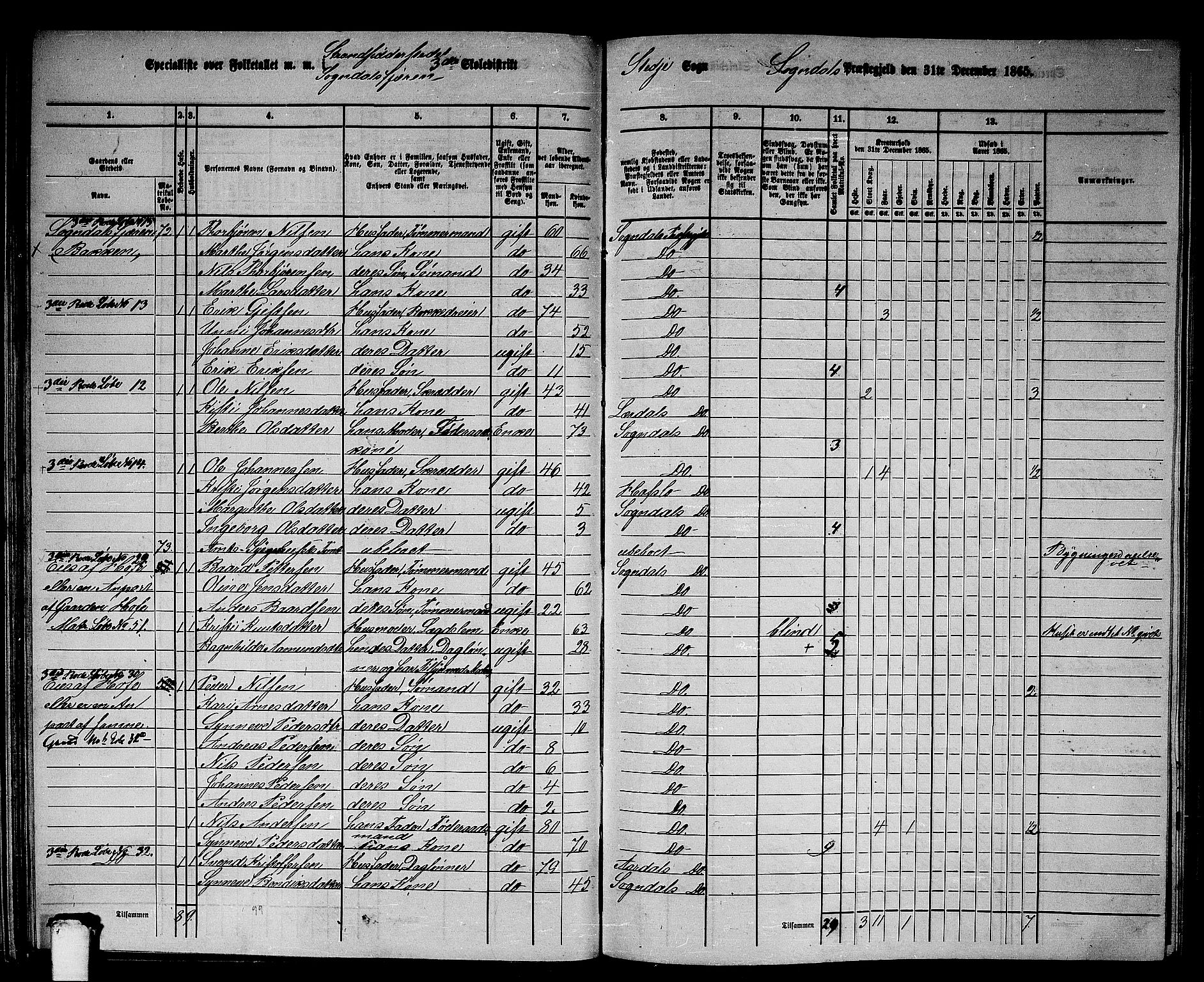 RA, 1865 census for Sogndal, 1865, p. 56