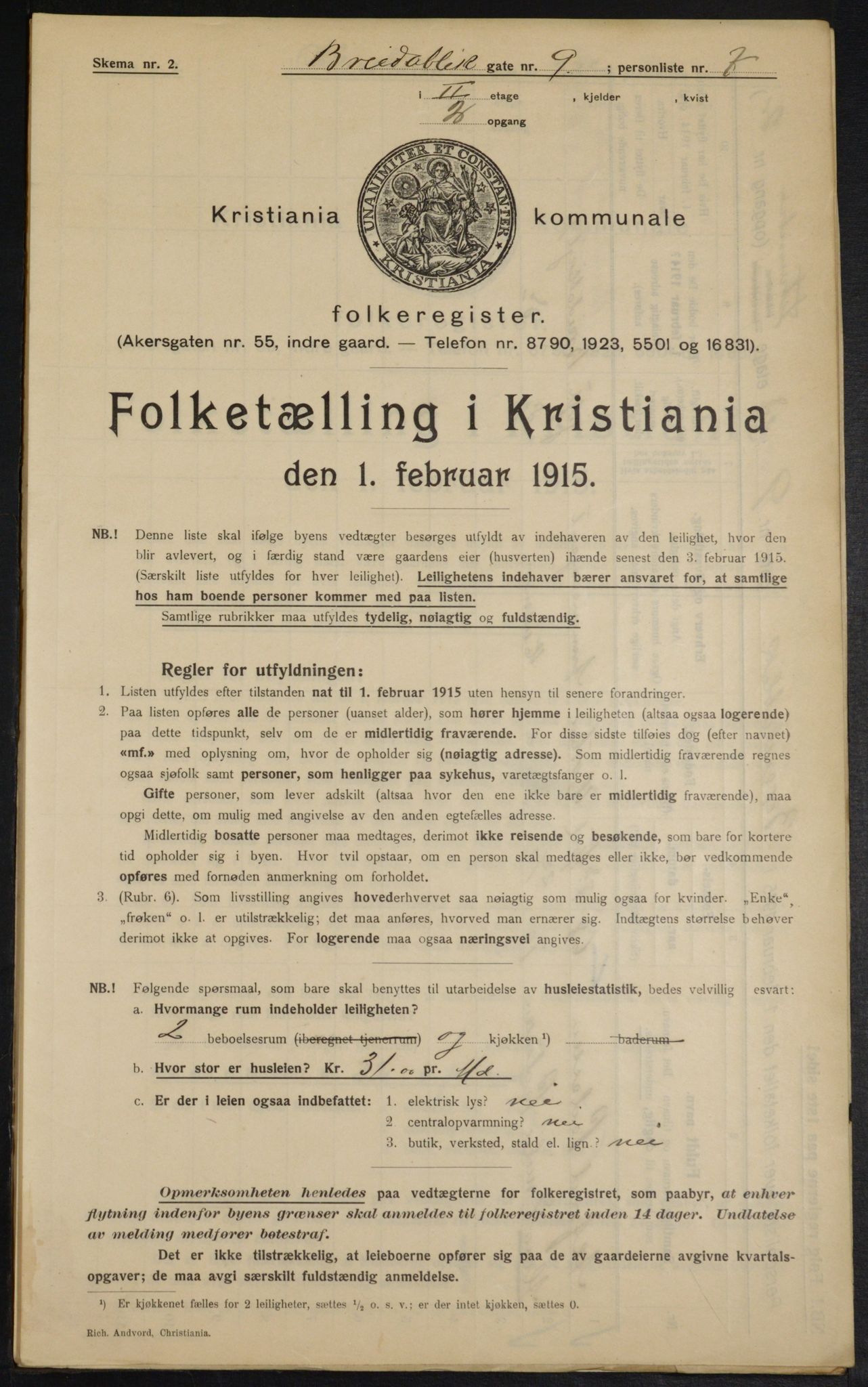 OBA, Municipal Census 1915 for Kristiania, 1915, p. 8024