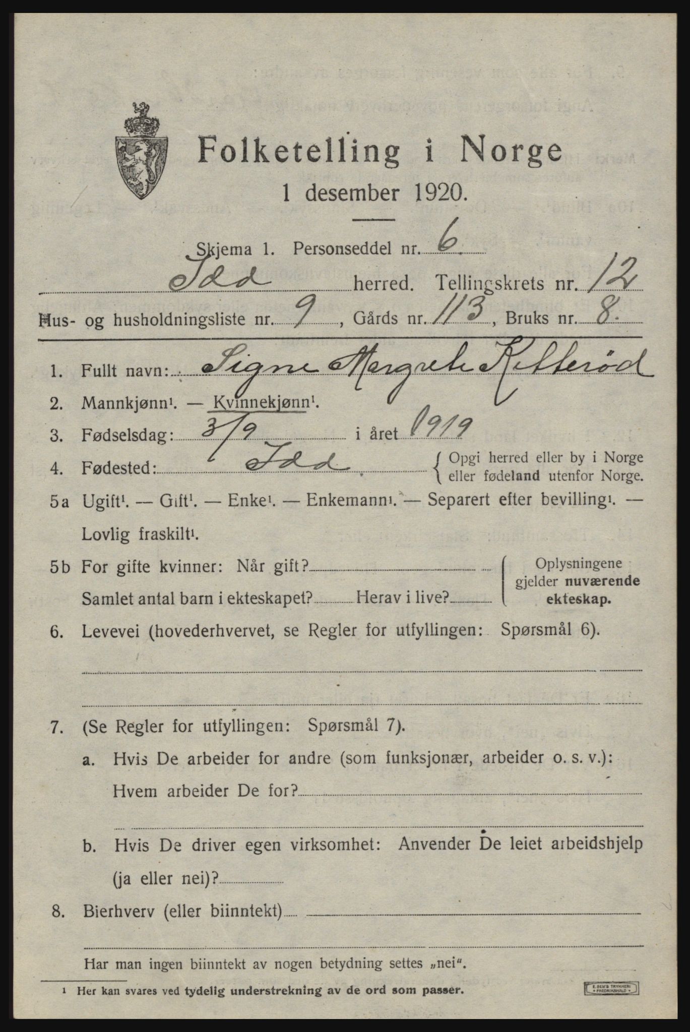 SAO, 1920 census for Idd, 1920, p. 12041