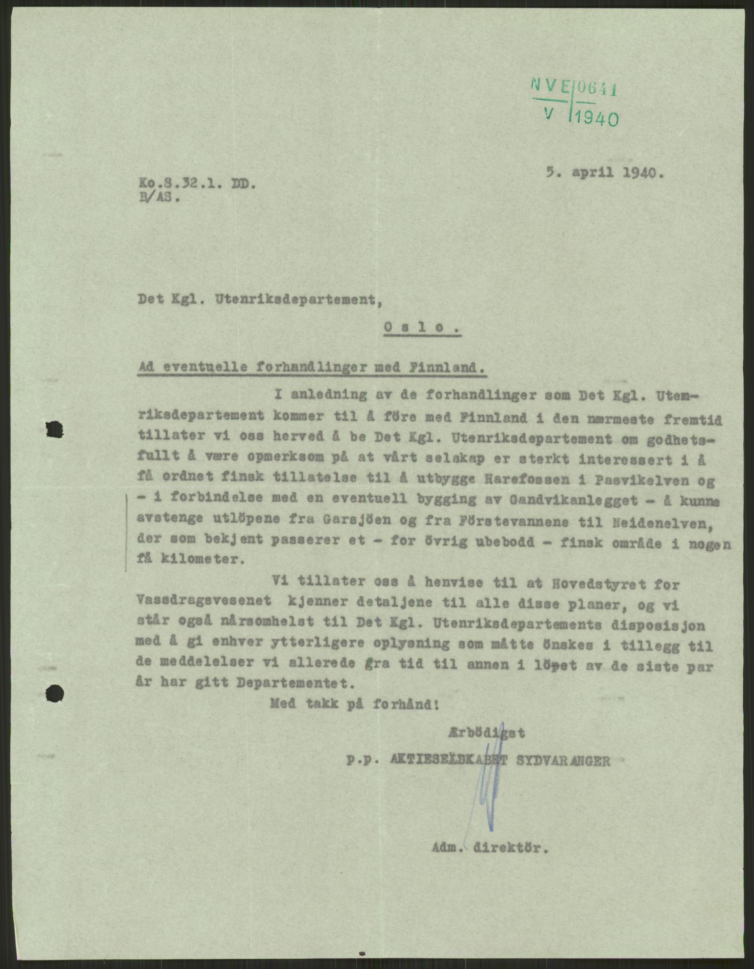 Vassdragsdirektoratet/avdelingen, AV/RA-S-6242/F/Fa/L0536: Pasvikelva, 1920-1971, p. 47