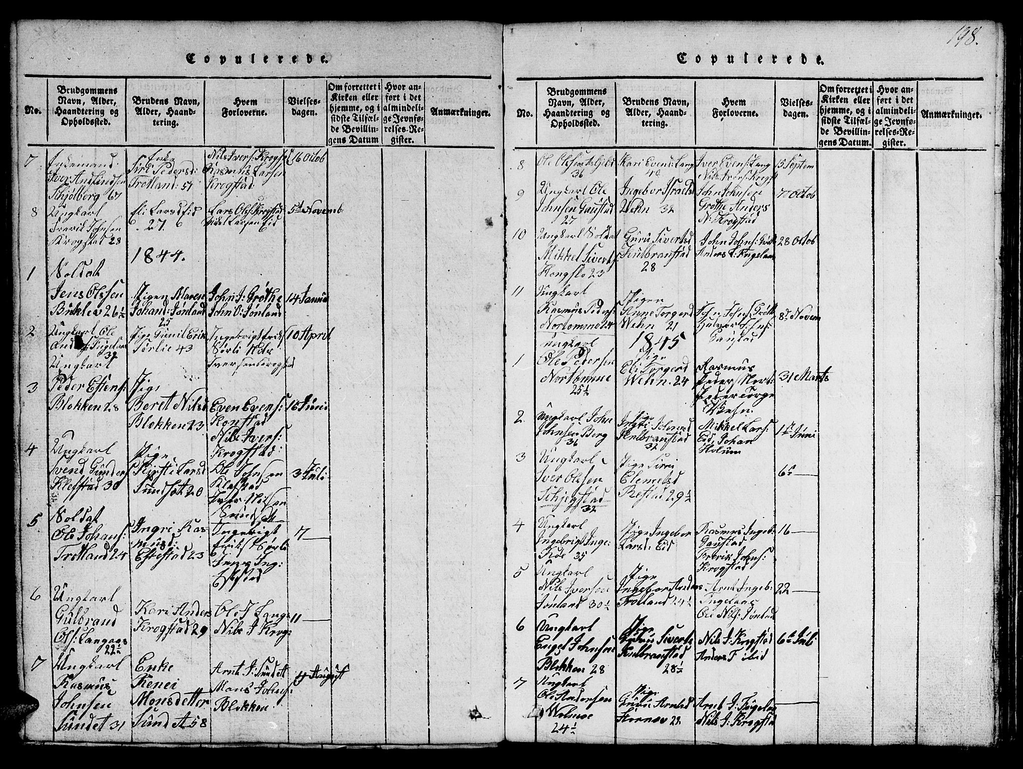 Ministerialprotokoller, klokkerbøker og fødselsregistre - Sør-Trøndelag, SAT/A-1456/694/L1130: Parish register (copy) no. 694C02, 1816-1857, p. 198
