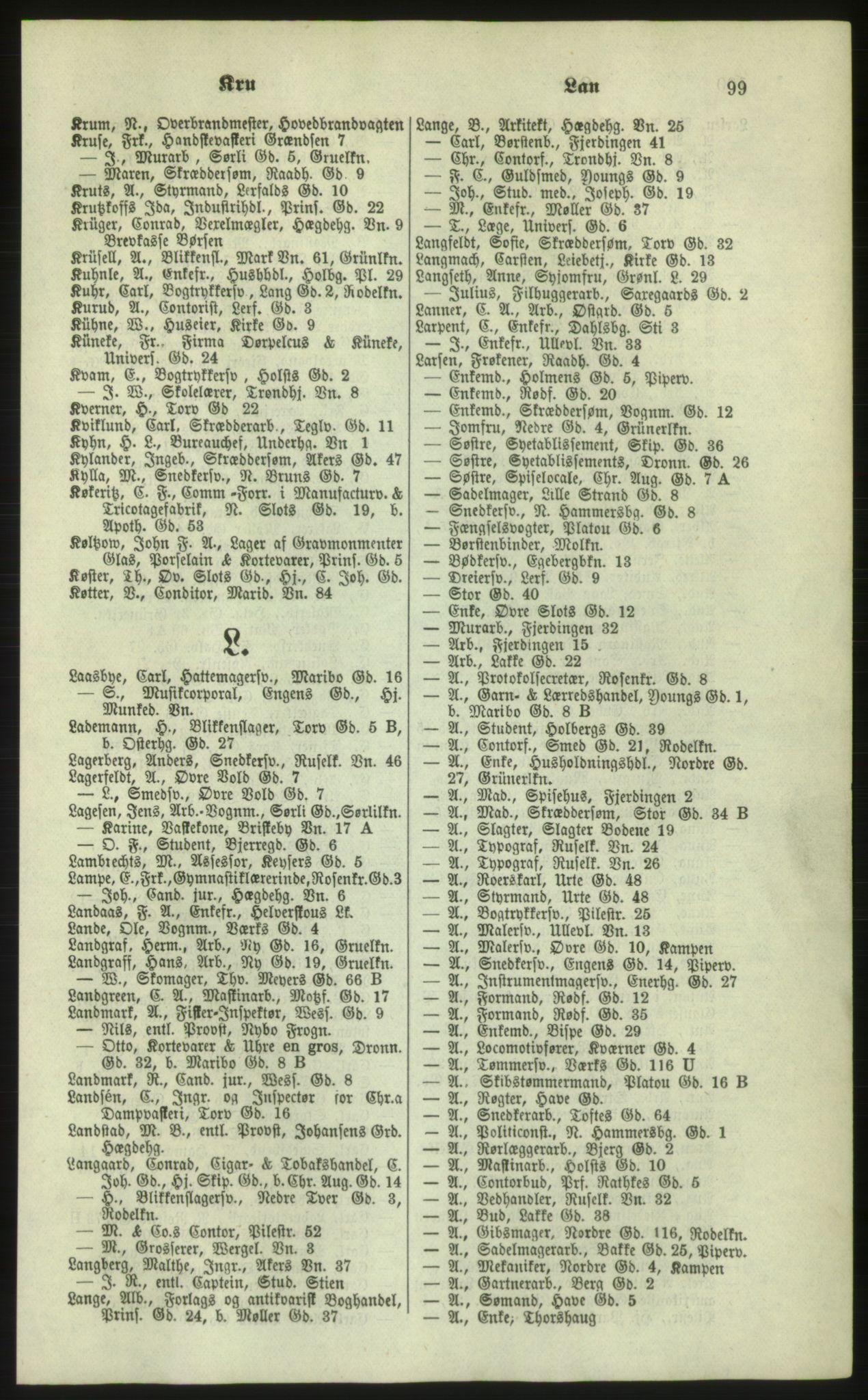 Kristiania/Oslo adressebok, PUBL/-, 1879, p. 99