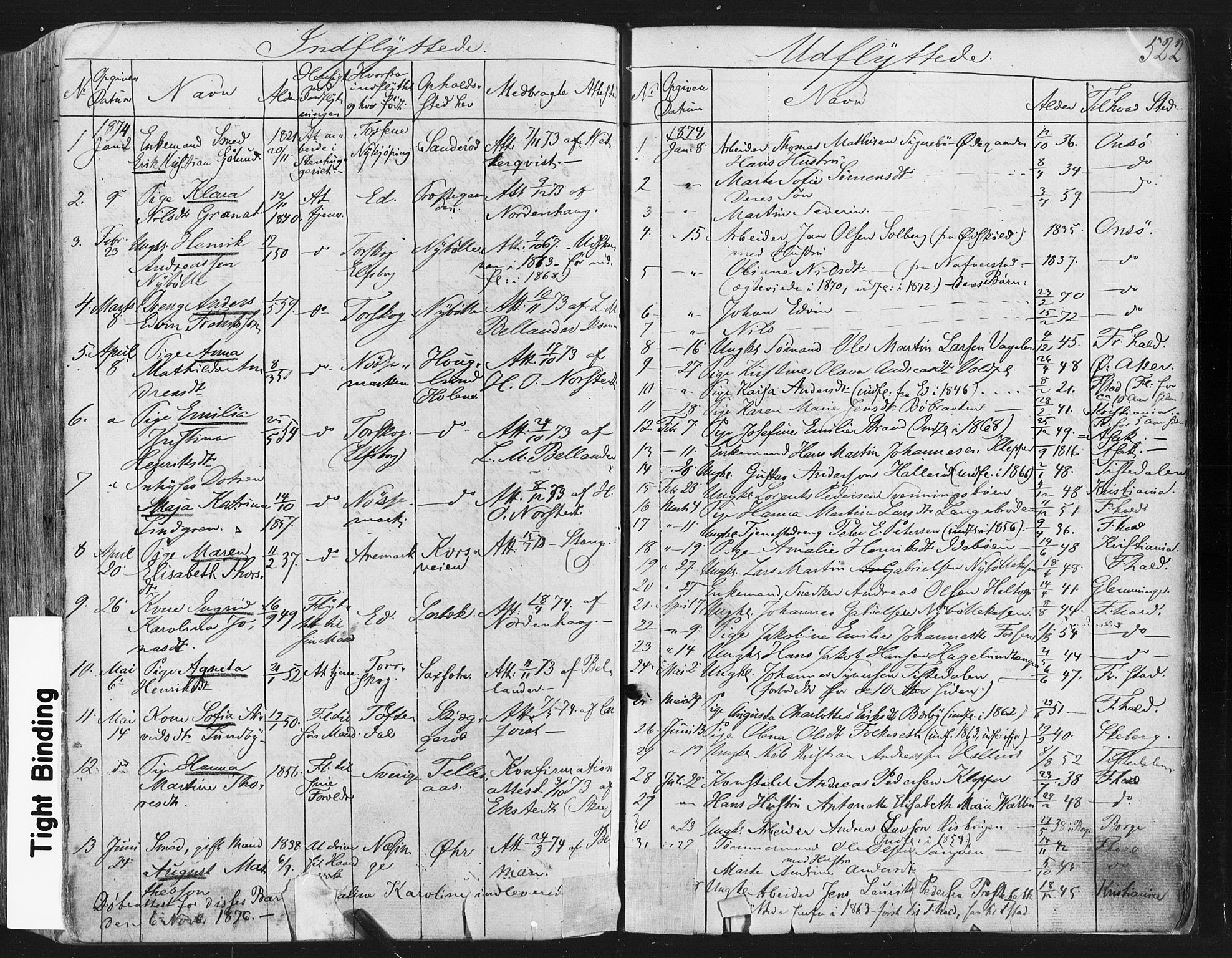 Idd prestekontor Kirkebøker, SAO/A-10911/F/Fc/L0005: Parish register (official) no. III 5, 1861-1877, p. 522