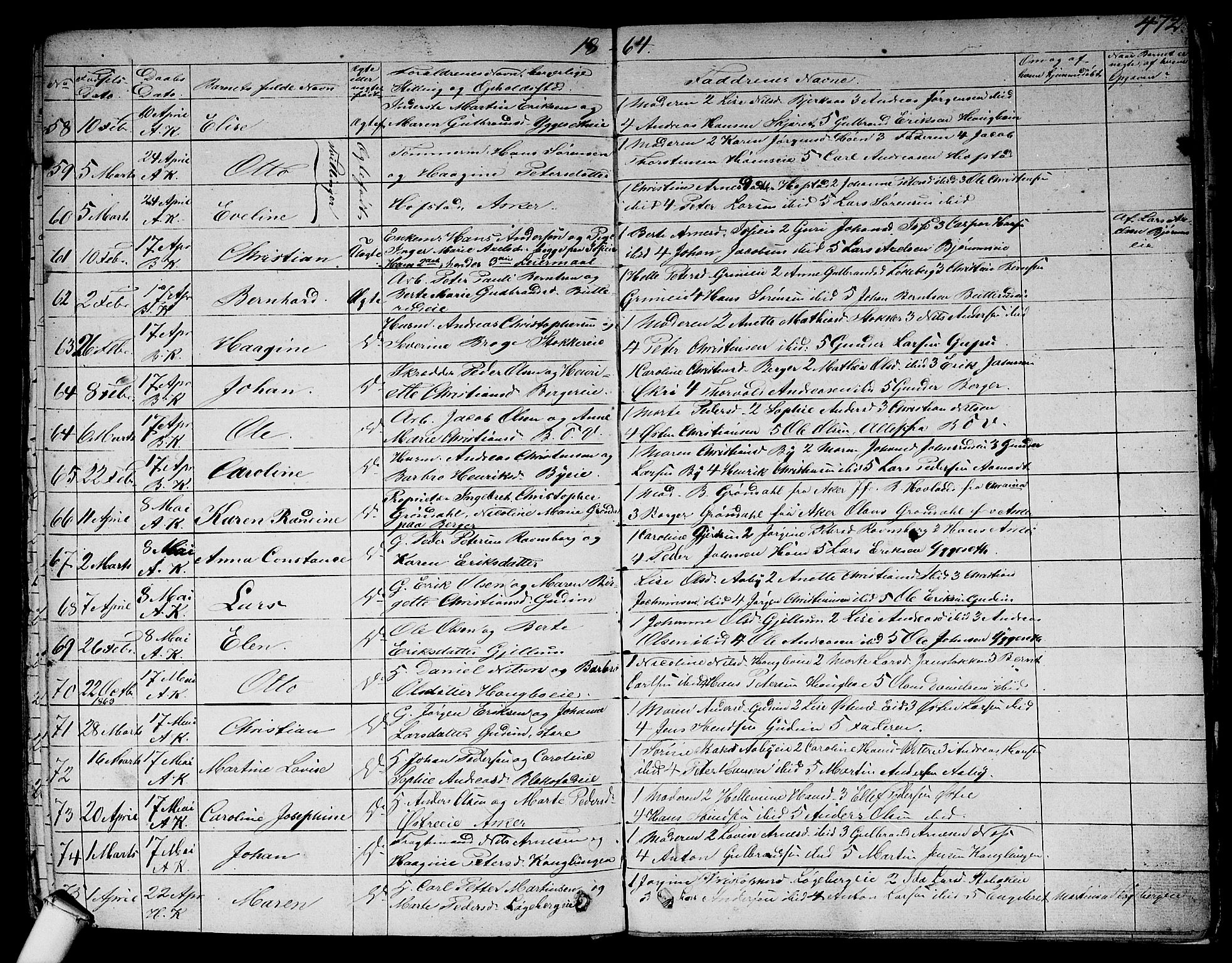 Asker prestekontor Kirkebøker, SAO/A-10256a/F/Fa/L0007: Parish register (official) no. I 7, 1825-1864, p. 472