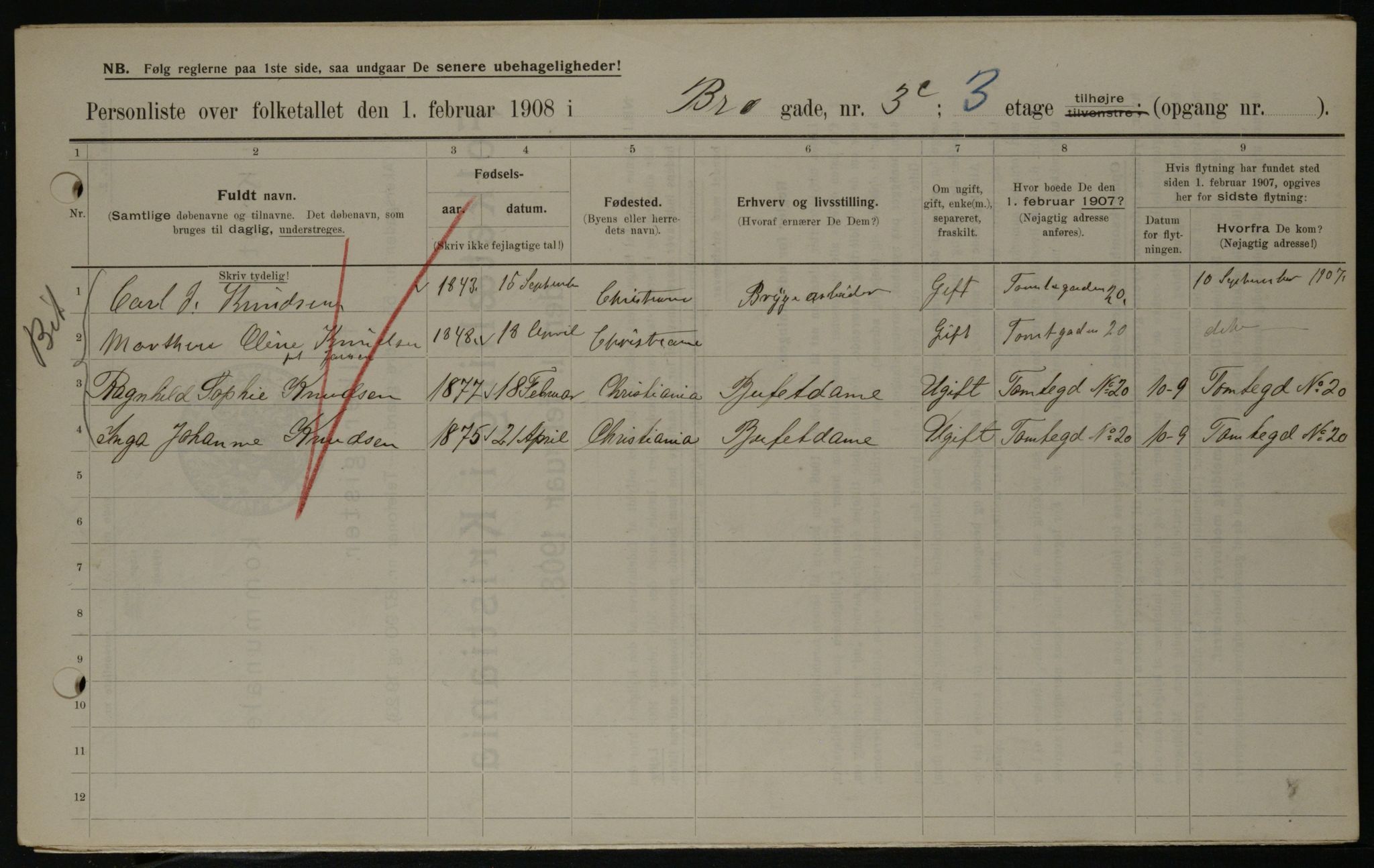 OBA, Municipal Census 1908 for Kristiania, 1908, p. 9270
