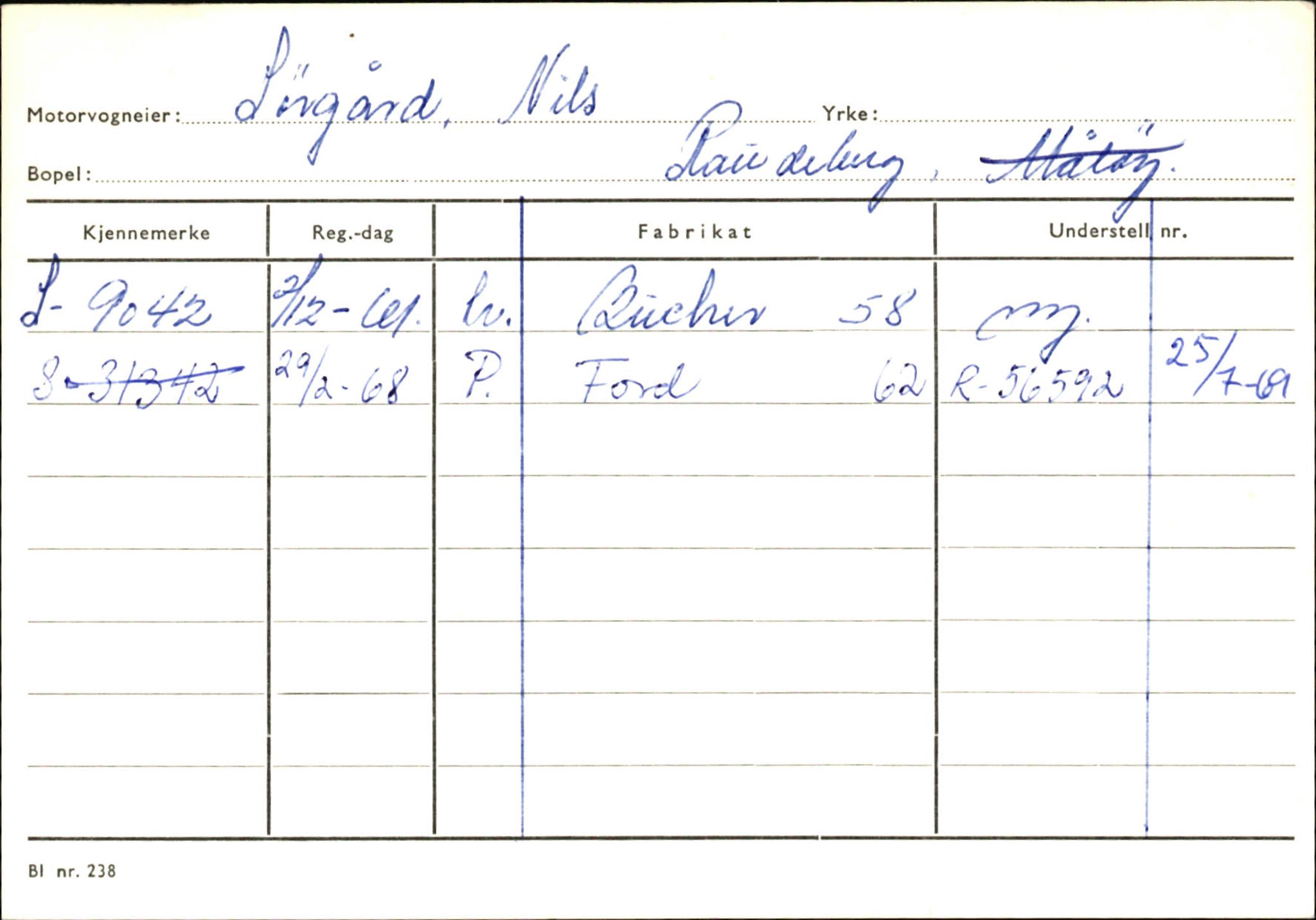 Statens vegvesen, Sogn og Fjordane vegkontor, AV/SAB-A-5301/4/F/L0145: Registerkort Vågsøy S-Å. Årdal I-P, 1945-1975, p. 399