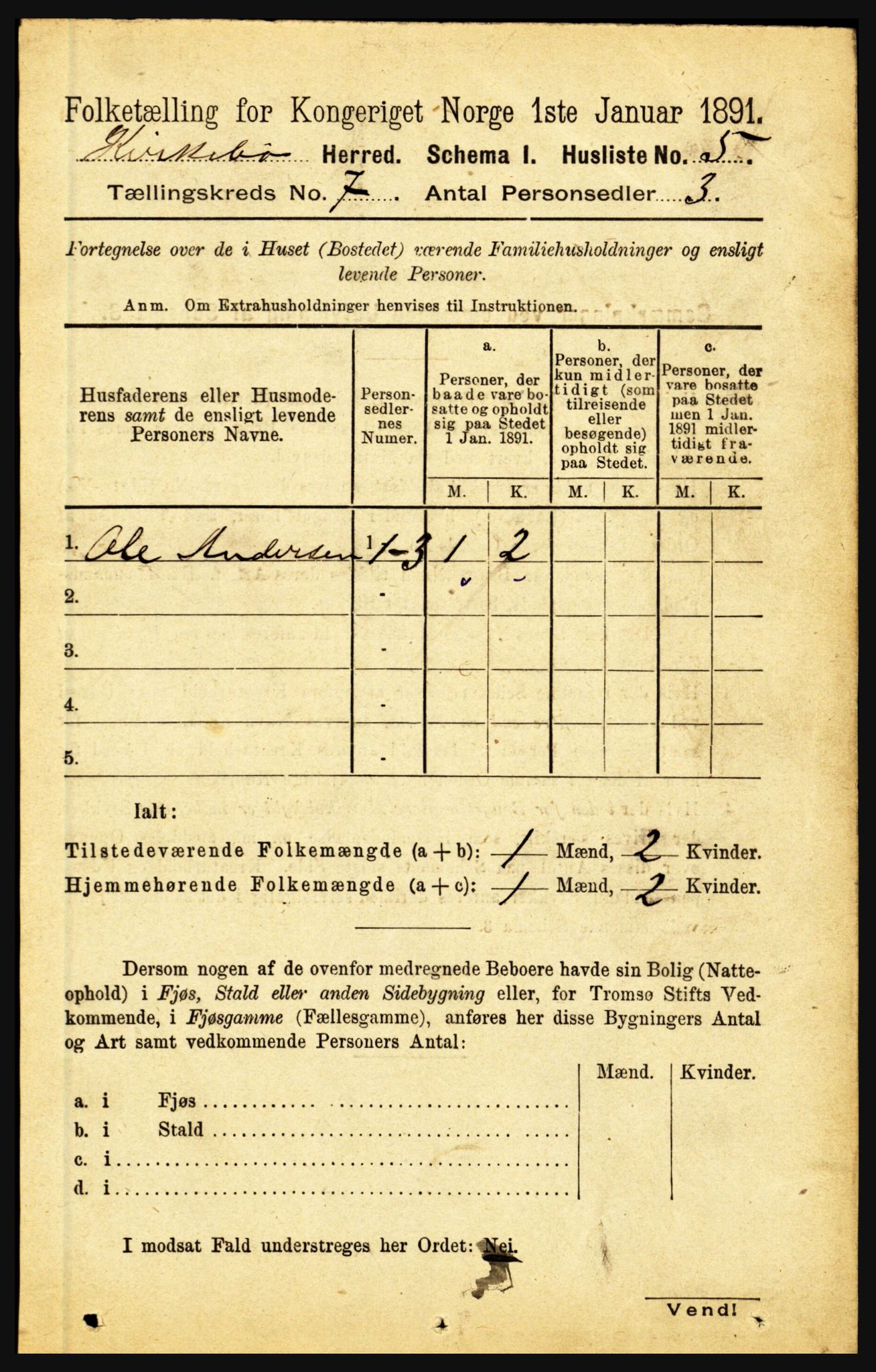 RA, 1891 census for 1416 Kyrkjebø, 1891, p. 1810