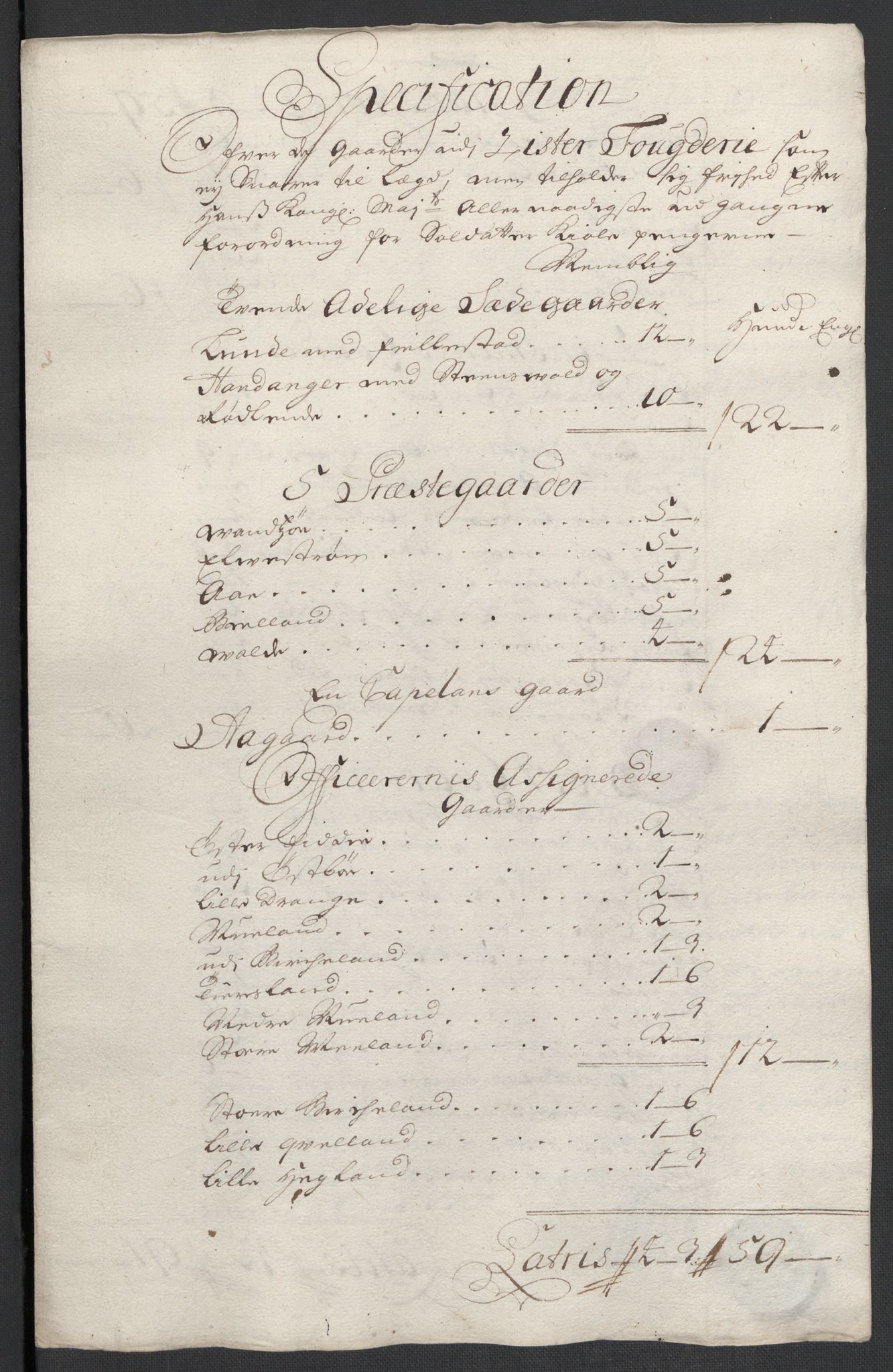 Rentekammeret inntil 1814, Reviderte regnskaper, Fogderegnskap, AV/RA-EA-4092/R43/L2552: Fogderegnskap Lista og Mandal, 1705-1709, p. 312