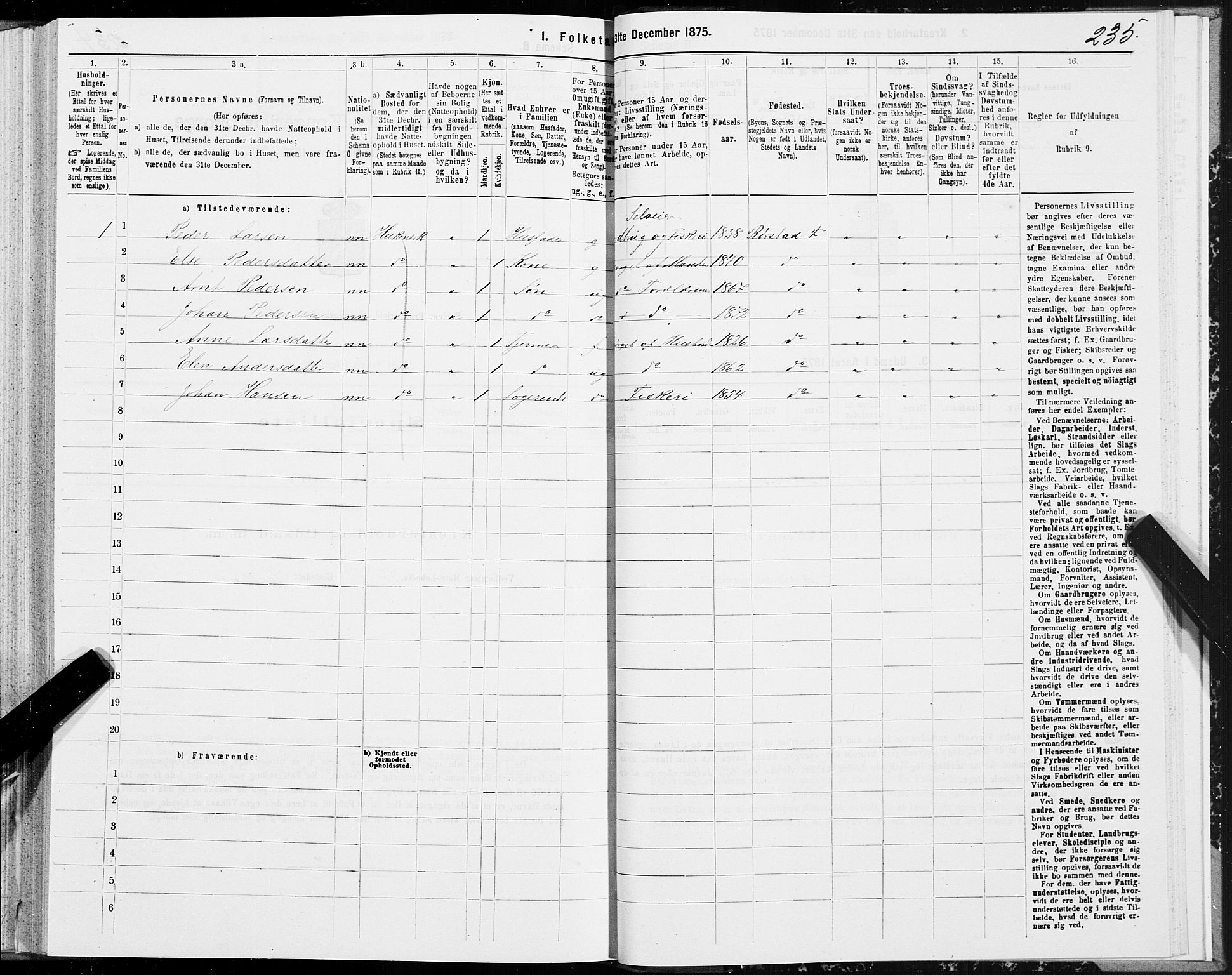 SAT, 1875 census for 1845P Folda, 1875, p. 1235