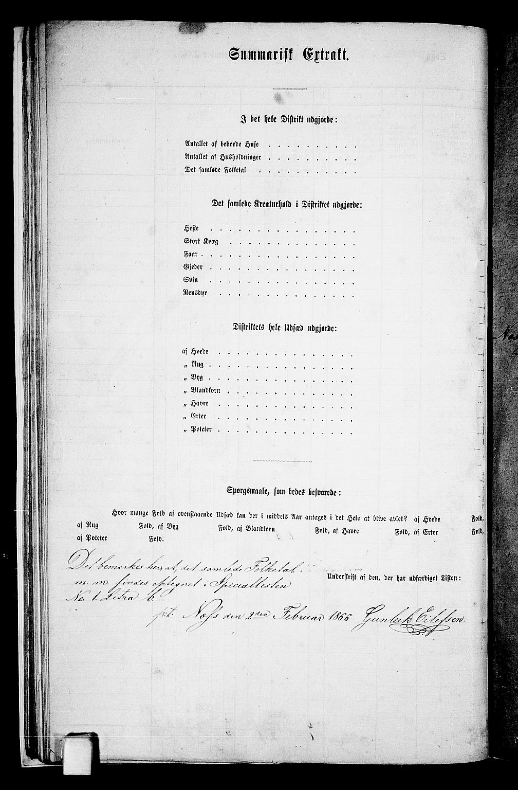 RA, 1865 census for Kviteseid, 1865, p. 23