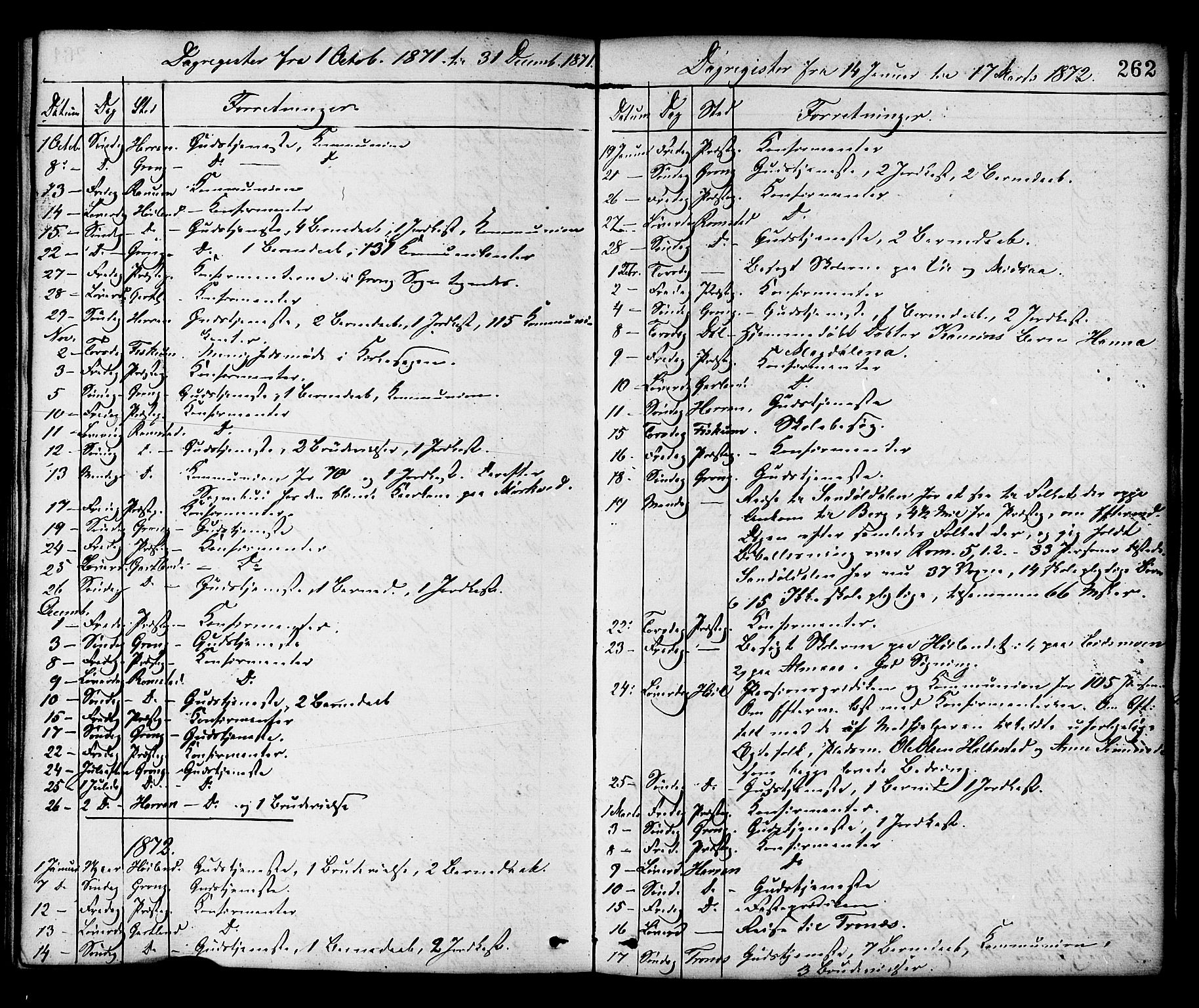 Ministerialprotokoller, klokkerbøker og fødselsregistre - Nord-Trøndelag, SAT/A-1458/758/L0516: Parish register (official) no. 758A03 /1, 1869-1879, p. 262