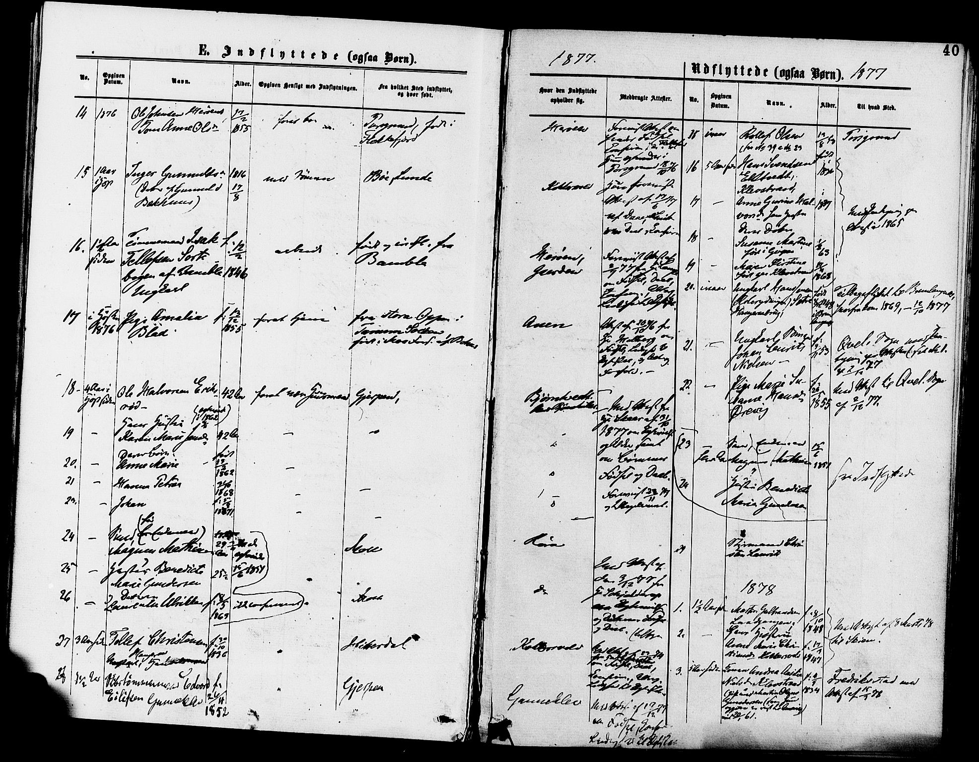 Eidanger kirkebøker, SAKO/A-261/F/Fa/L0011: Parish register (official) no. 11, 1875-1878, p. 40
