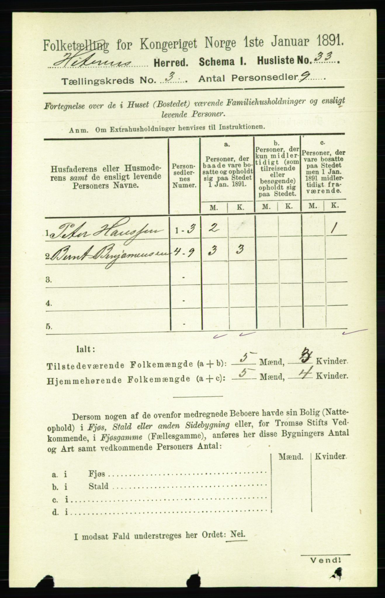 RA, 1891 census for 1617 Hitra, 1891, p. 472