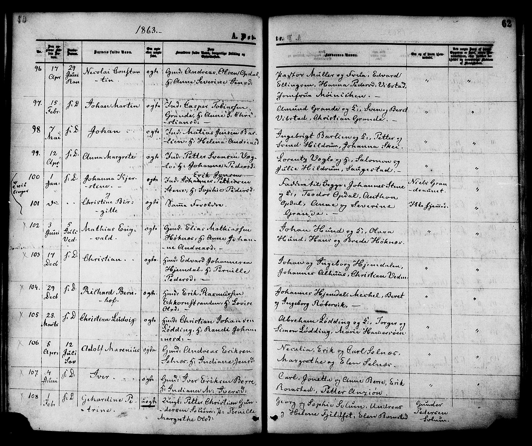 Ministerialprotokoller, klokkerbøker og fødselsregistre - Nord-Trøndelag, AV/SAT-A-1458/764/L0553: Parish register (official) no. 764A08, 1858-1880, p. 62