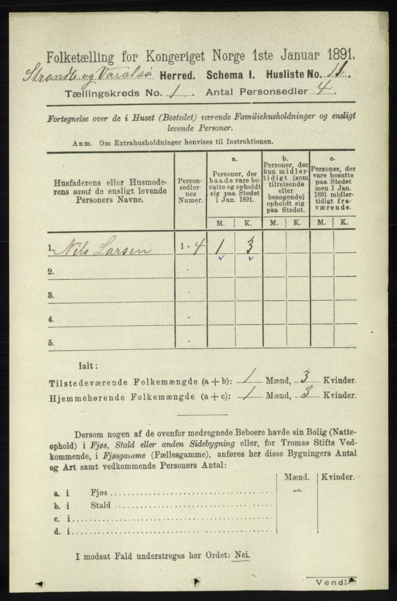 RA, 1891 census for 1226 Strandebarm og Varaldsøy, 1891, p. 34