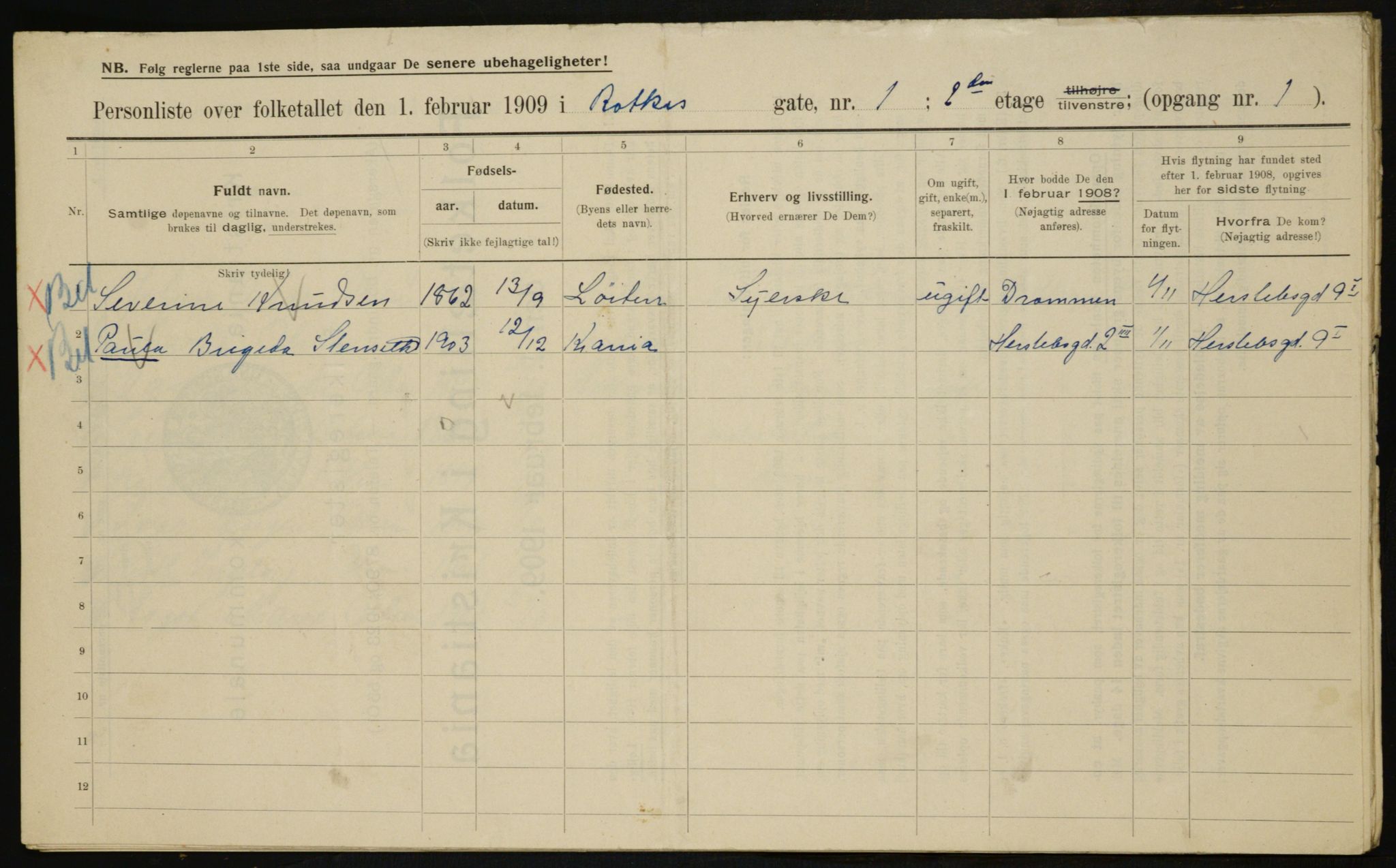 OBA, Municipal Census 1909 for Kristiania, 1909, p. 74246