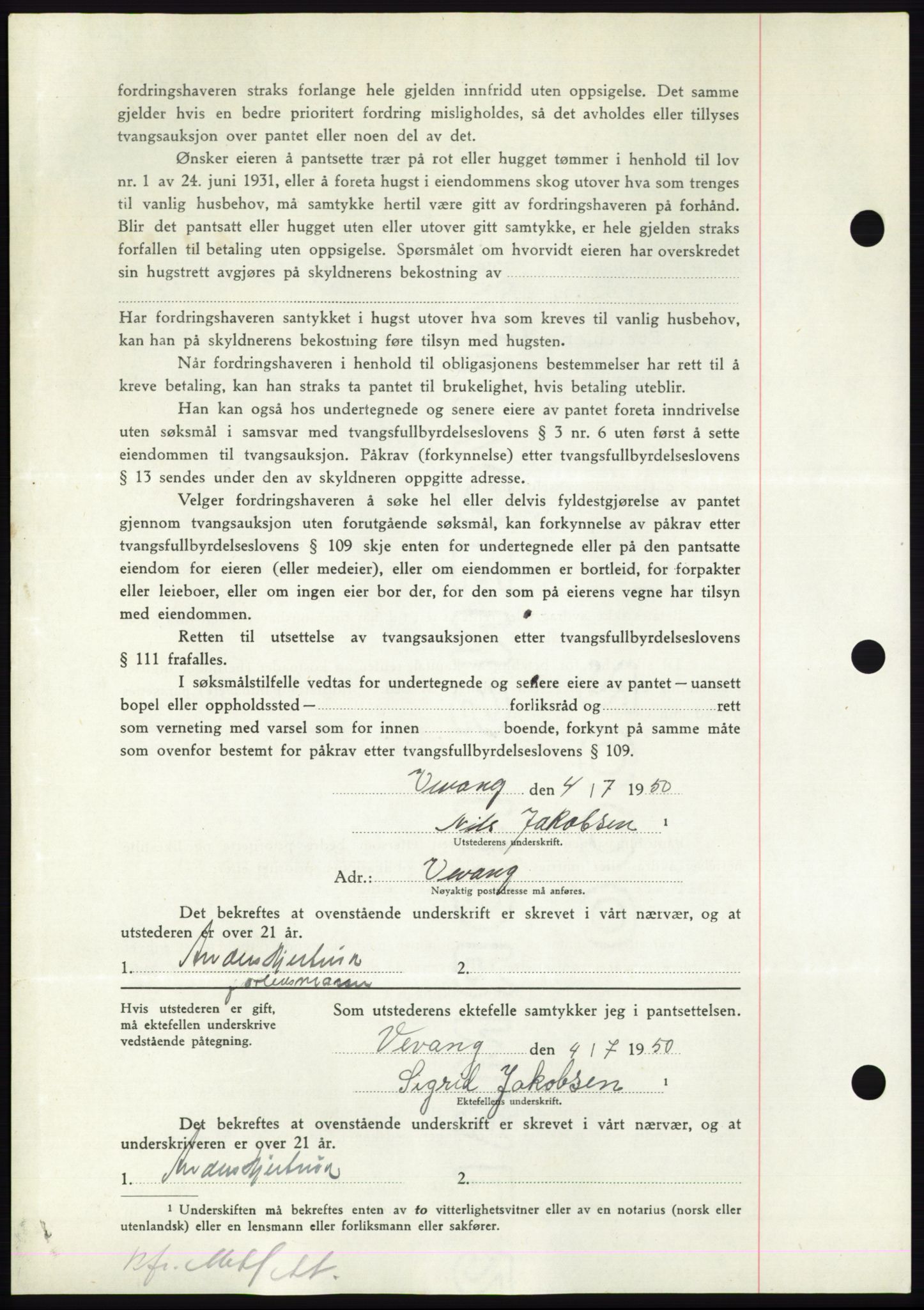 Nordmøre sorenskriveri, AV/SAT-A-4132/1/2/2Ca: Mortgage book no. B105, 1950-1950, Diary no: : 2321/1950