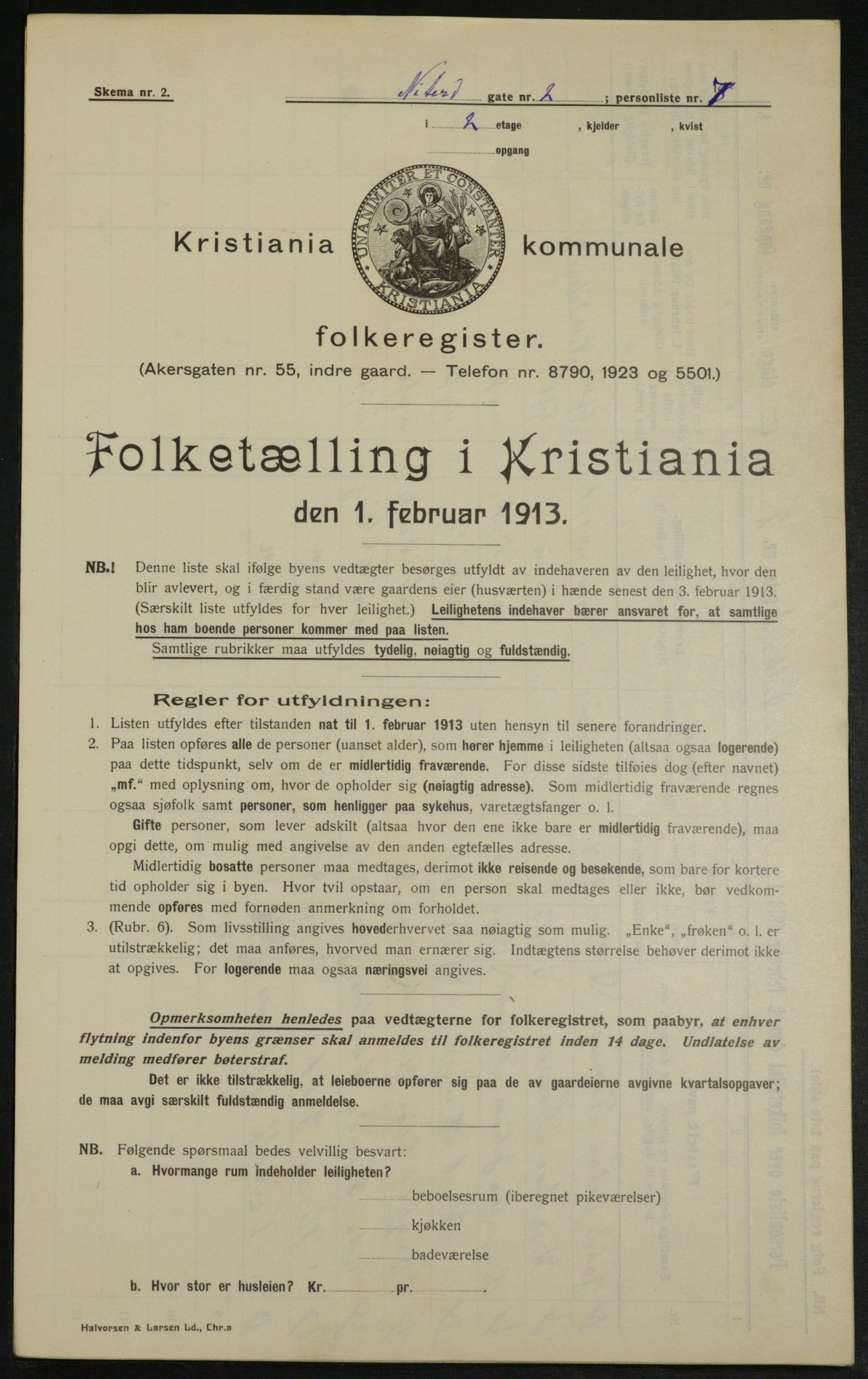 OBA, Municipal Census 1913 for Kristiania, 1913, p. 71218