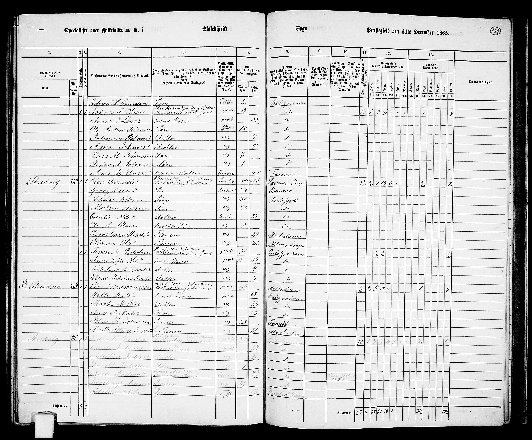 RA, 1865 census for Balsfjord, 1865, p. 122