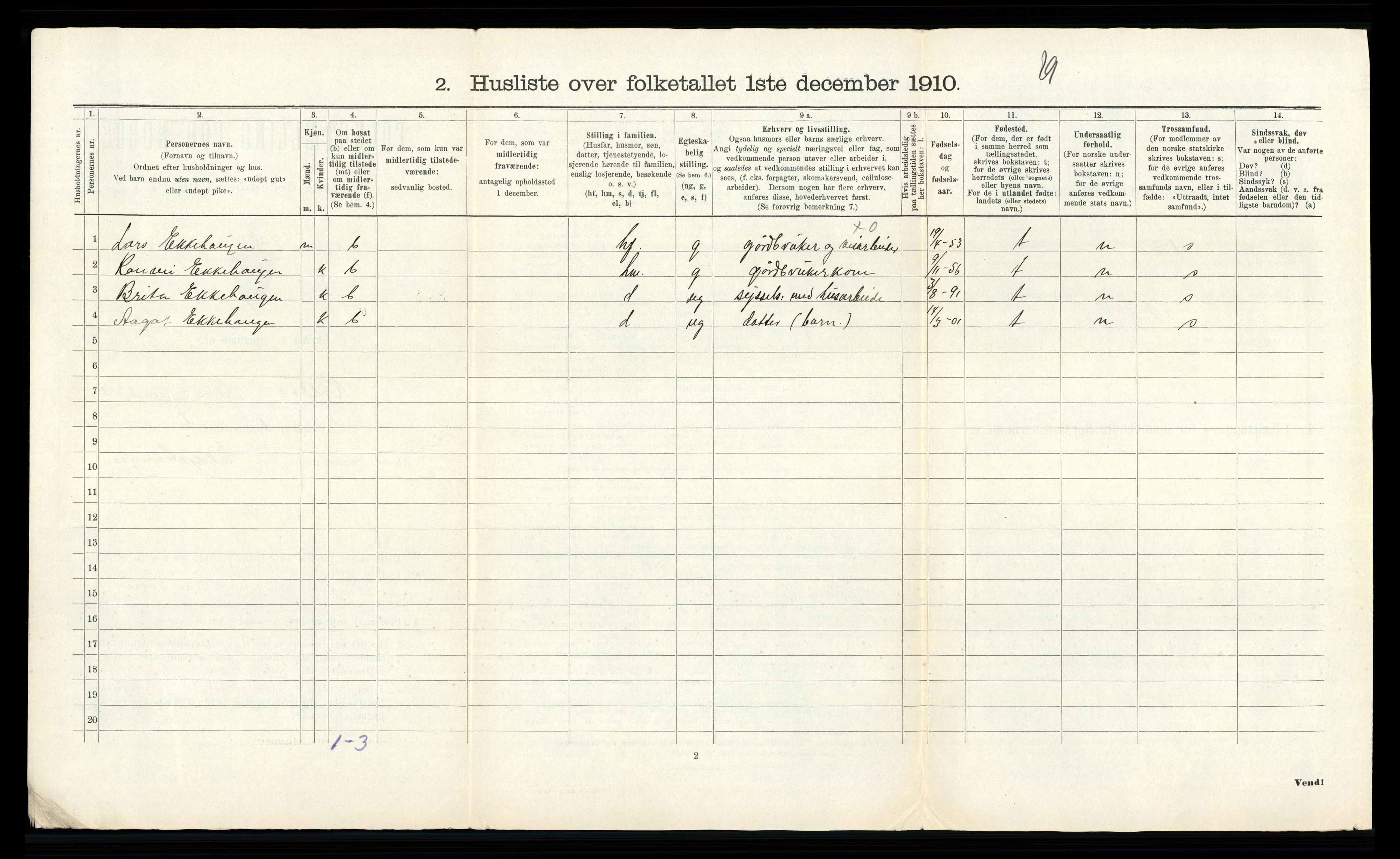 RA, 1910 census for Røldal, 1910, p. 24