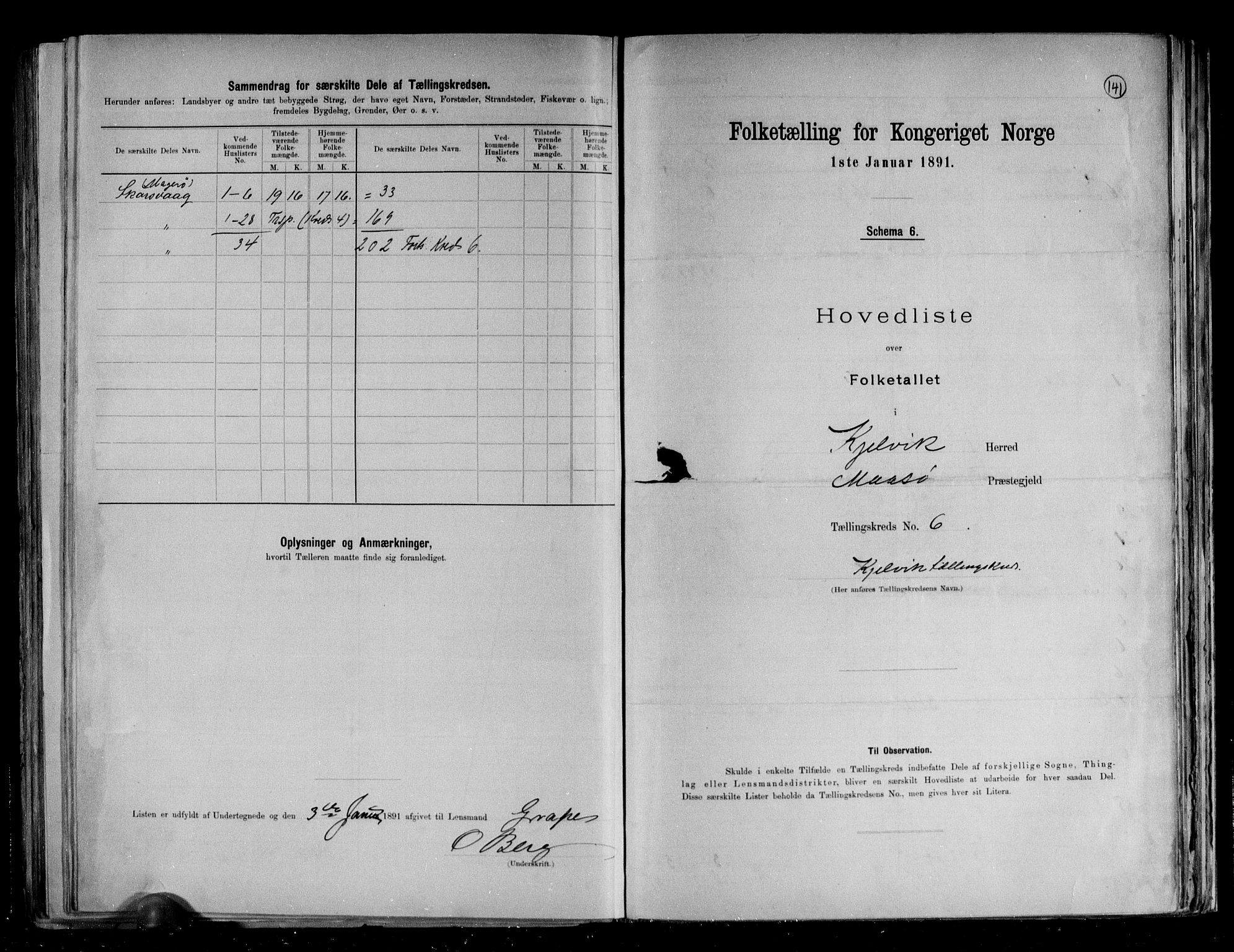 RA, 1891 census for 2019 Kjelvik, 1891, p. 18