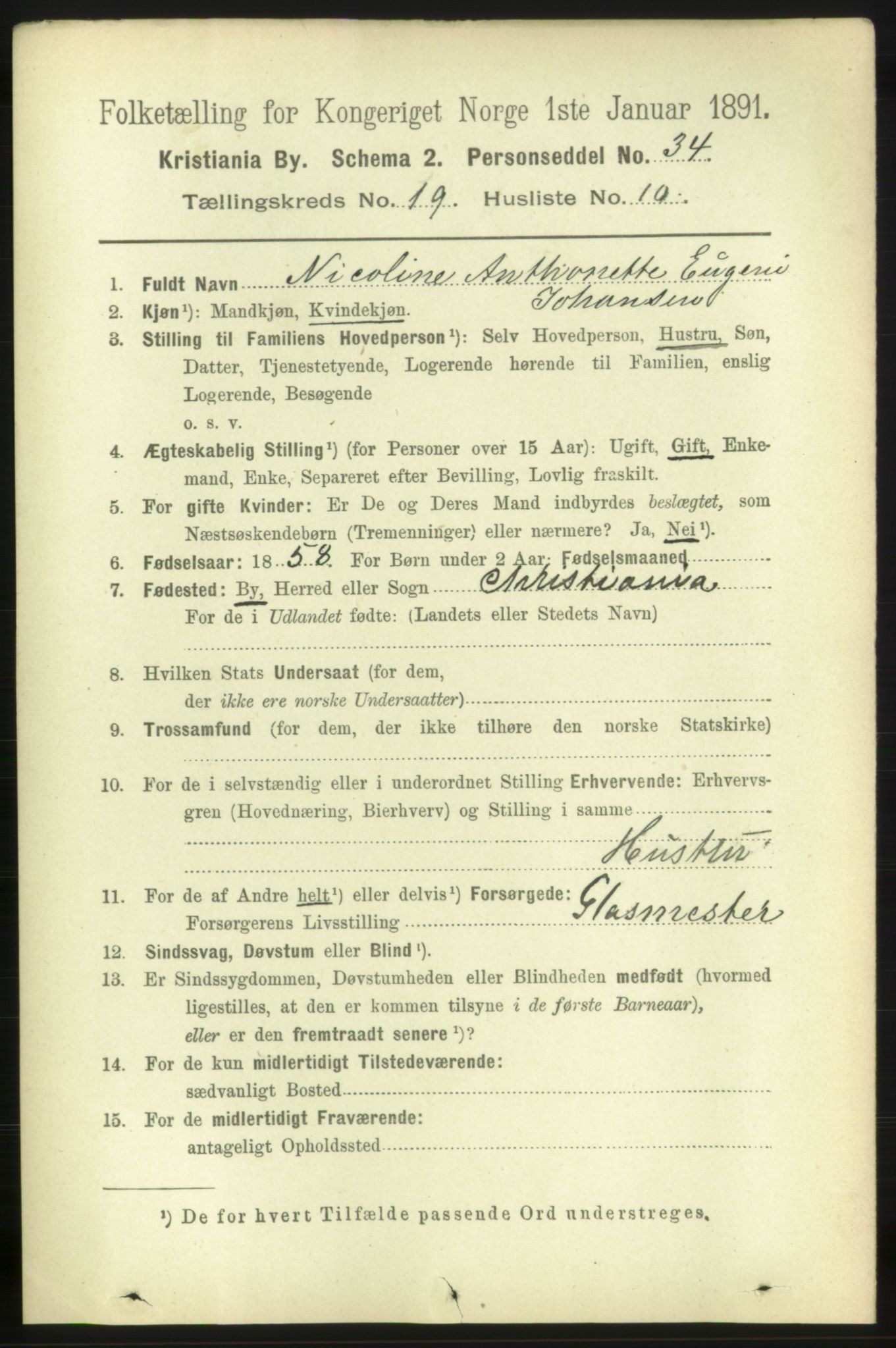 RA, 1891 census for 0301 Kristiania, 1891, p. 9755