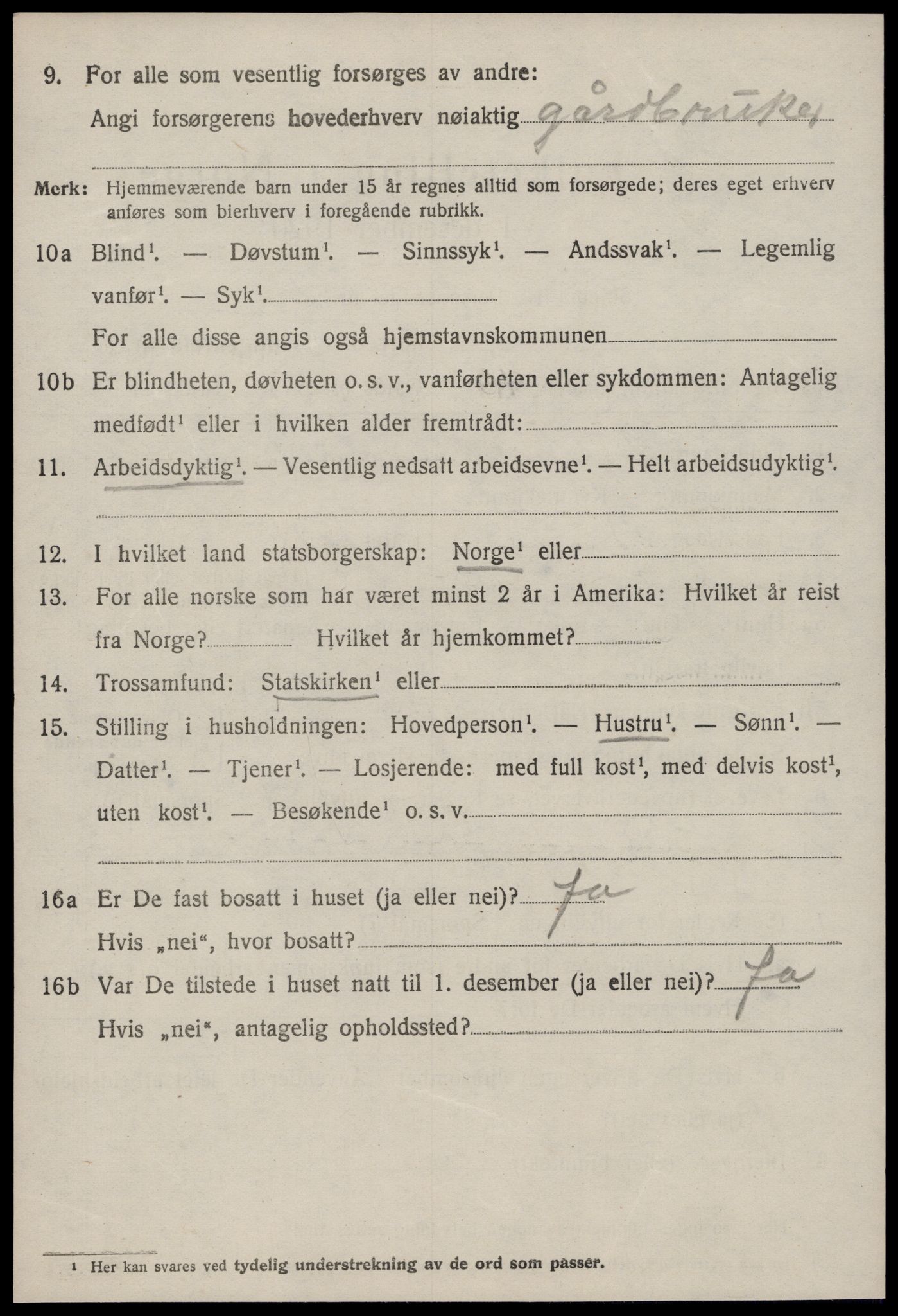 SAT, 1920 census for Fræna, 1920, p. 4520