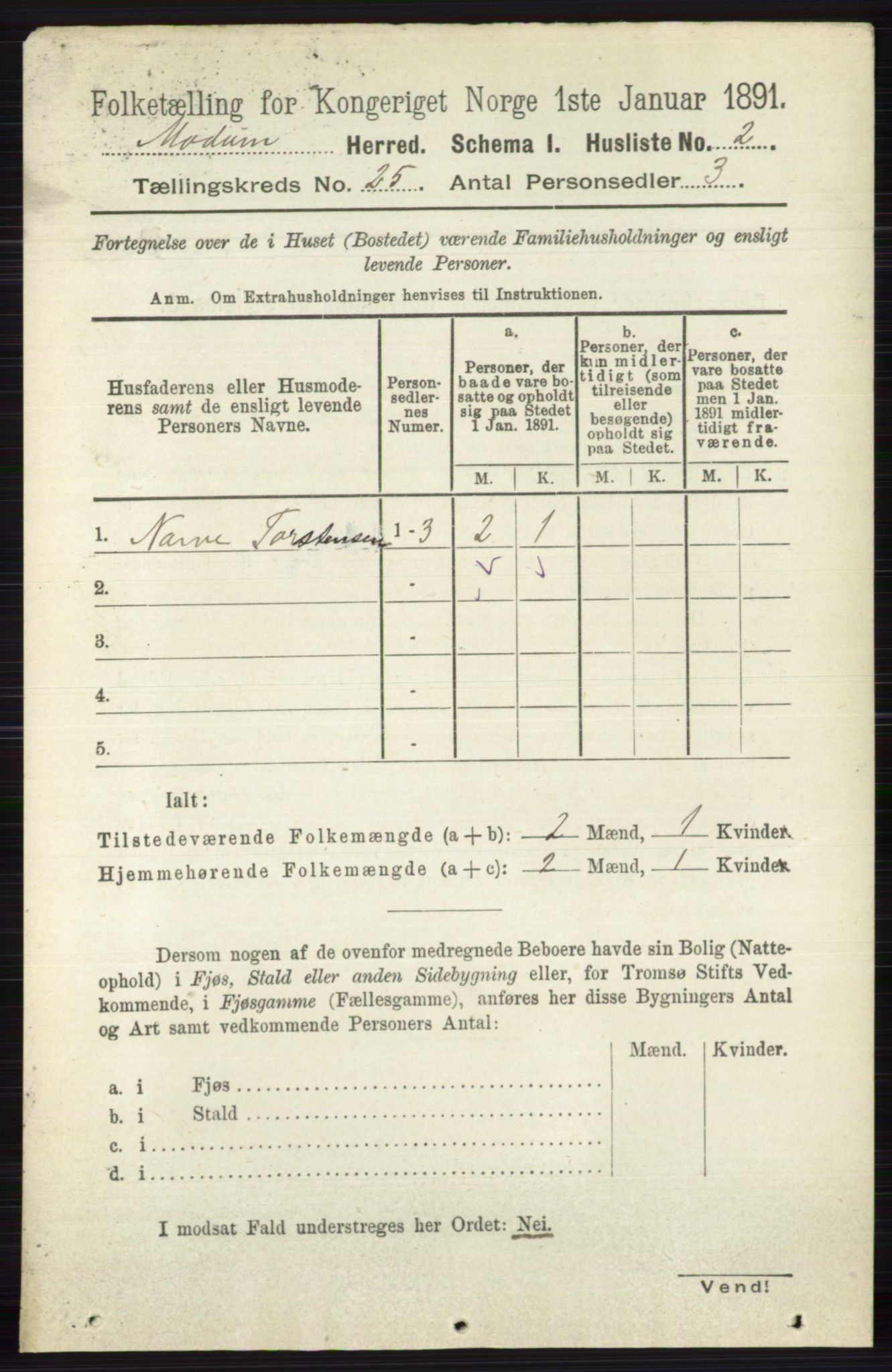 RA, 1891 census for 0623 Modum, 1891, p. 8996