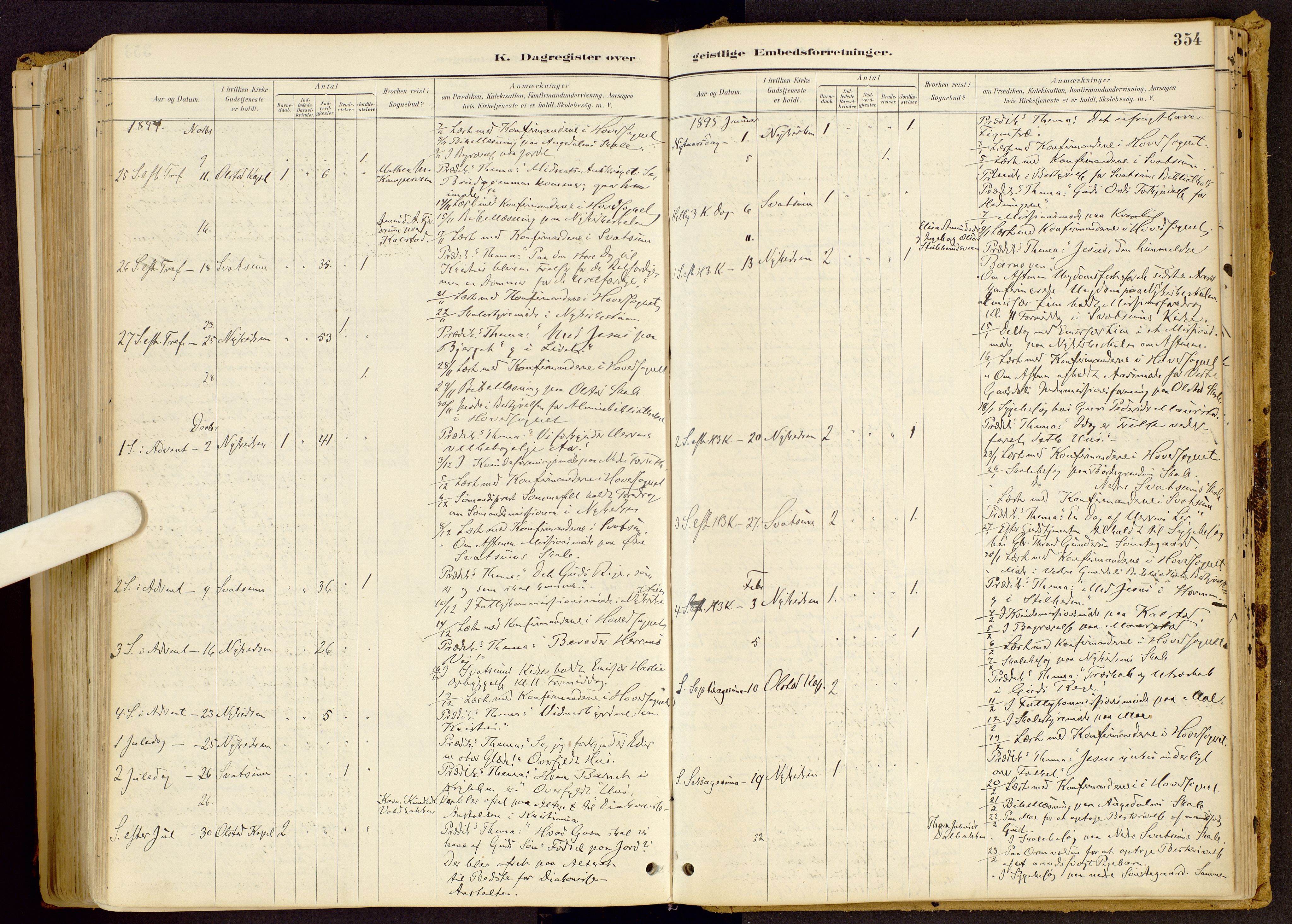 Vestre Gausdal prestekontor, SAH/PREST-094/H/Ha/Haa/L0001: Parish register (official) no. 1, 1887-1914, p. 354