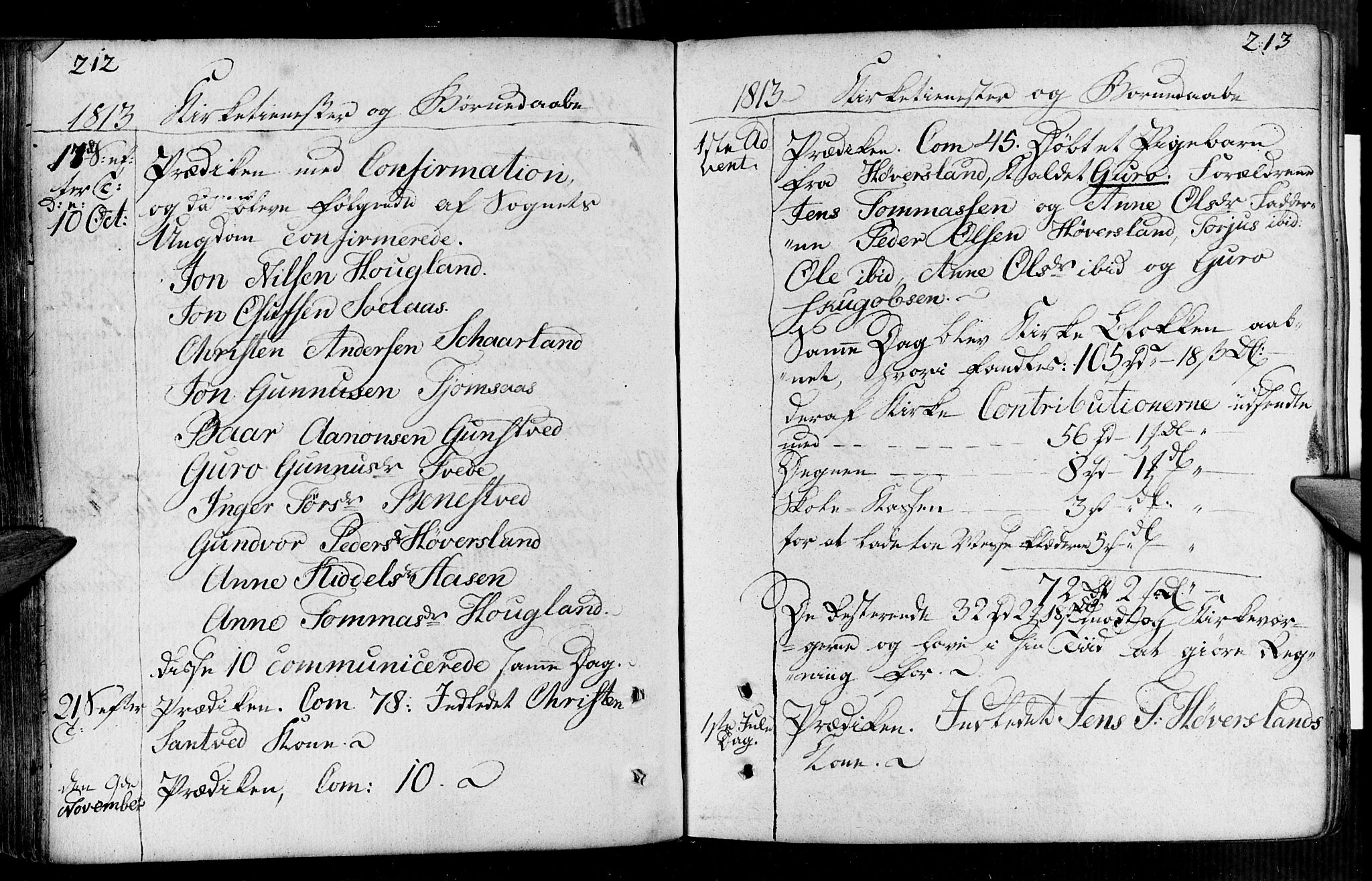 Vennesla sokneprestkontor, AV/SAK-1111-0045/Fa/Faa/L0002: Parish register (official) no. A 2, 1785-1834, p. 212-213