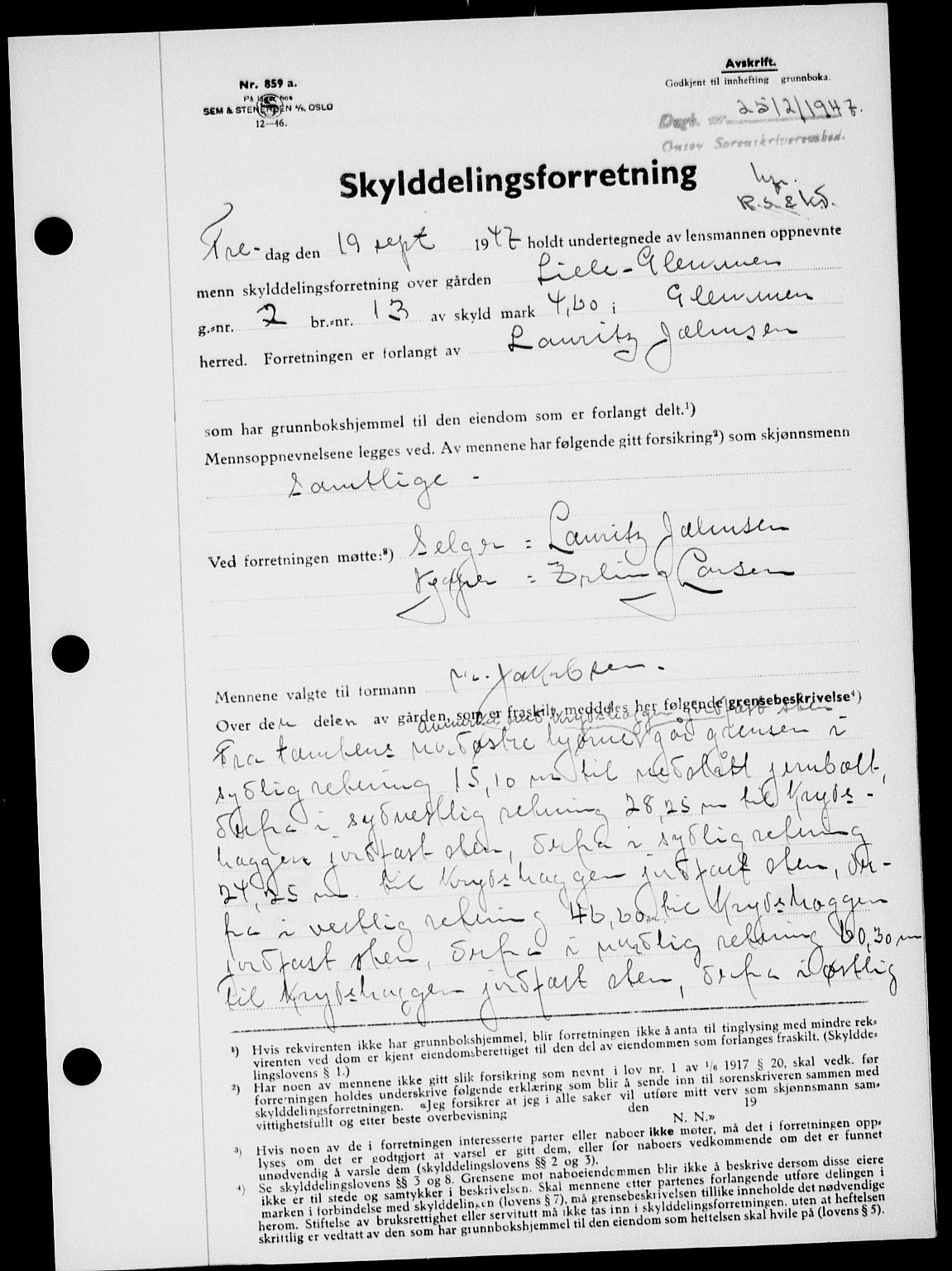 Onsøy sorenskriveri, SAO/A-10474/G/Ga/Gab/L0021: Mortgage book no. II A-21, 1947-1947, Diary no: : 2512/1947