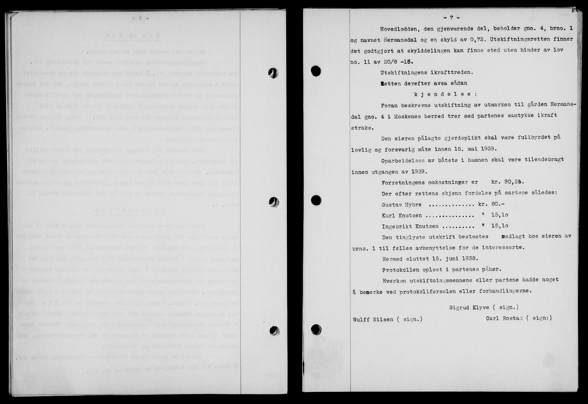 Lofoten sorenskriveri, SAT/A-0017/1/2/2C/L0005a: Mortgage book no. 5a, 1939-1939, Diary no: : 60/1939