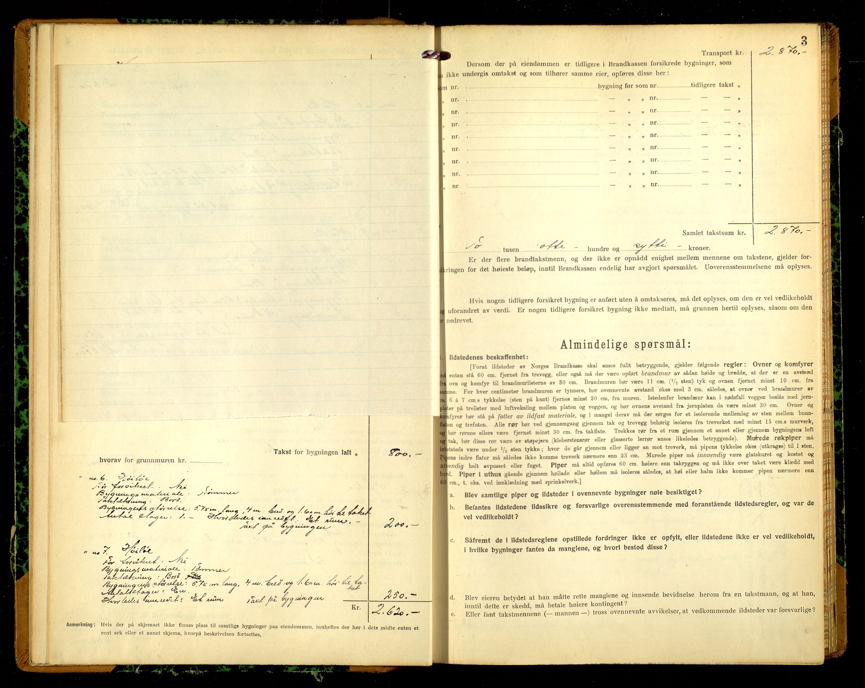 Norges Brannkasse, Åmot , AV/SAH-NBRANÅ-022/F/L0010: Branntakstprotokoll, 1919-1944