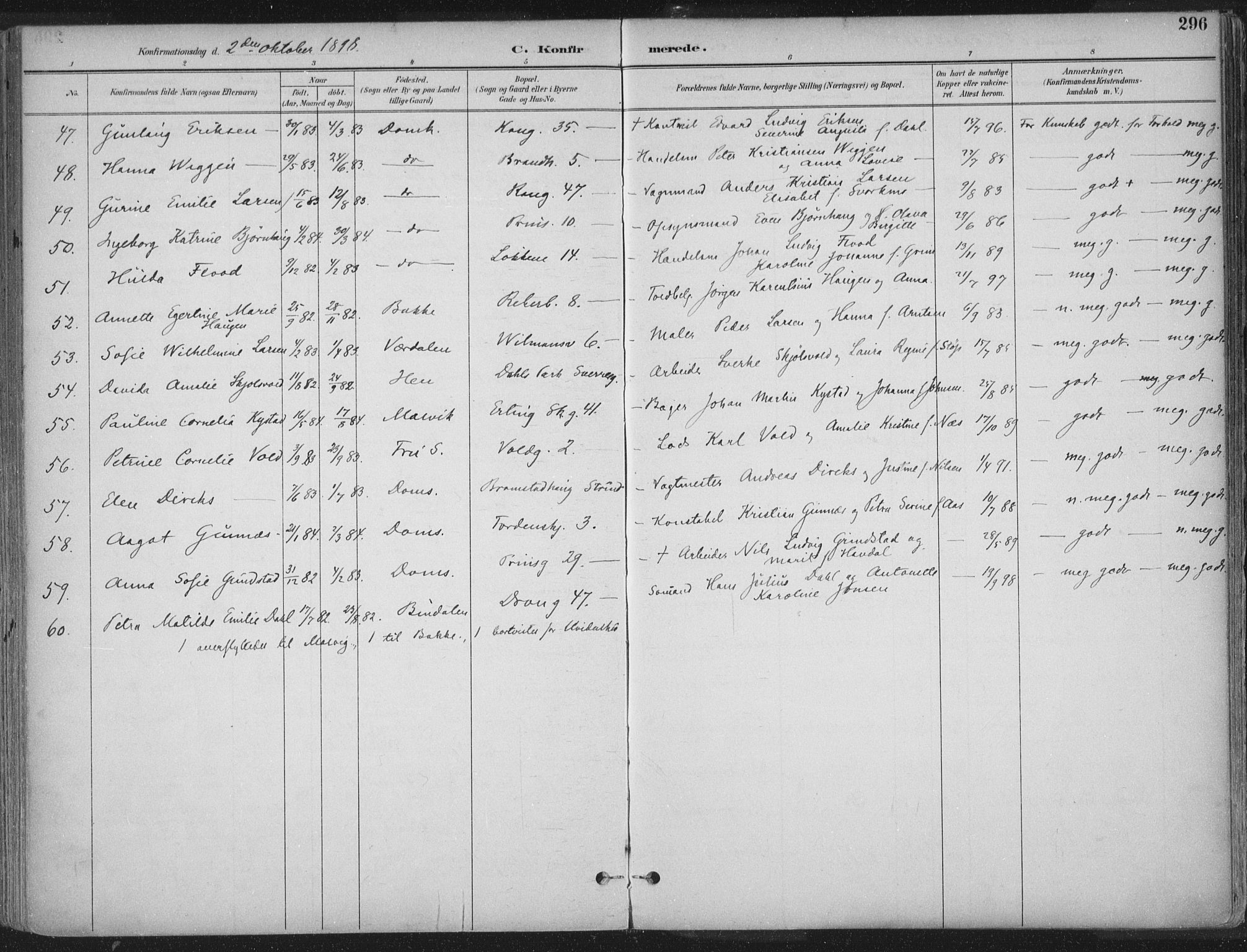 Ministerialprotokoller, klokkerbøker og fødselsregistre - Sør-Trøndelag, SAT/A-1456/601/L0062: Parish register (official) no. 601A30, 1891-1911, p. 296