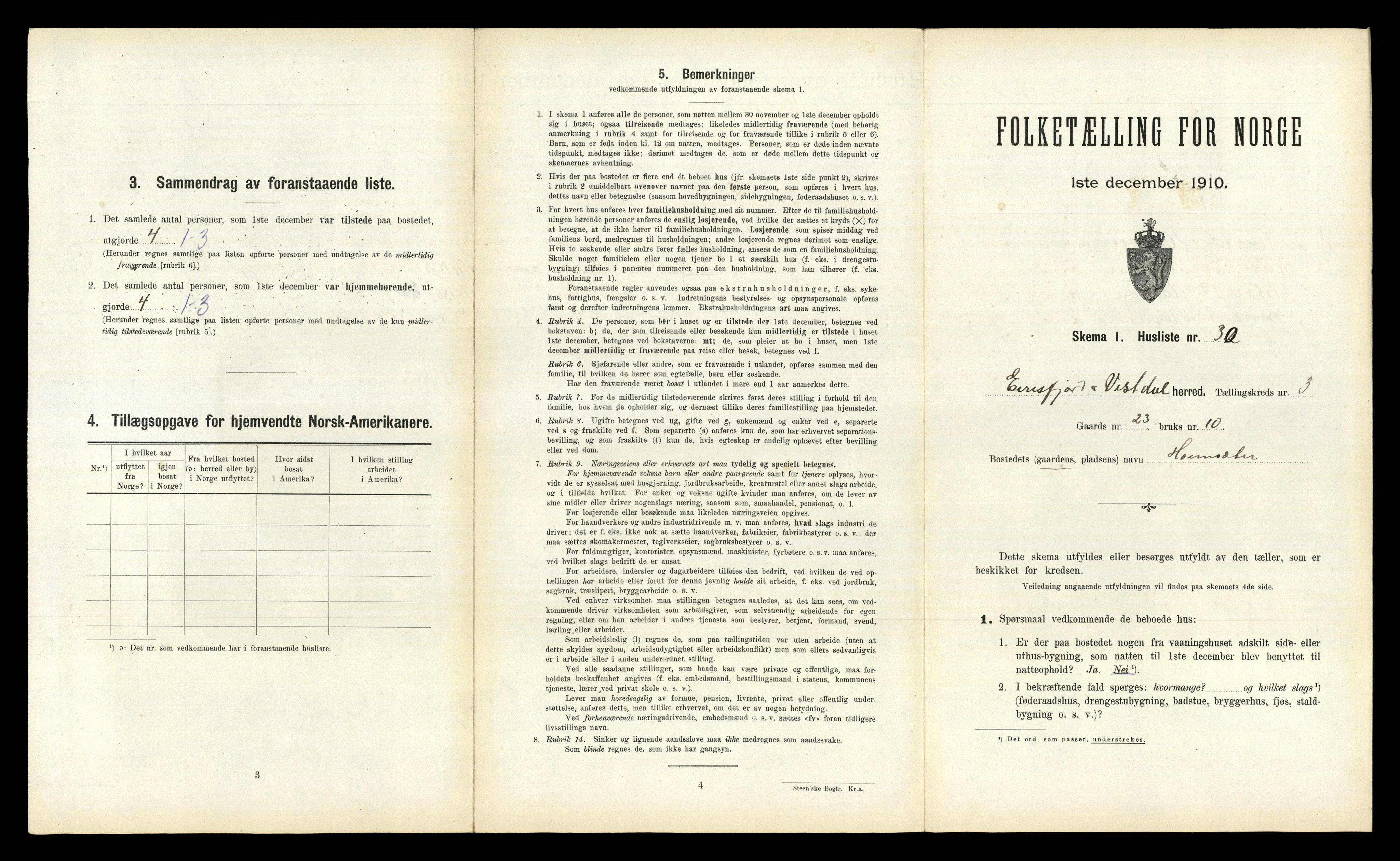 RA, 1910 census for Eresfjord og Vistdal, 1910, p. 223