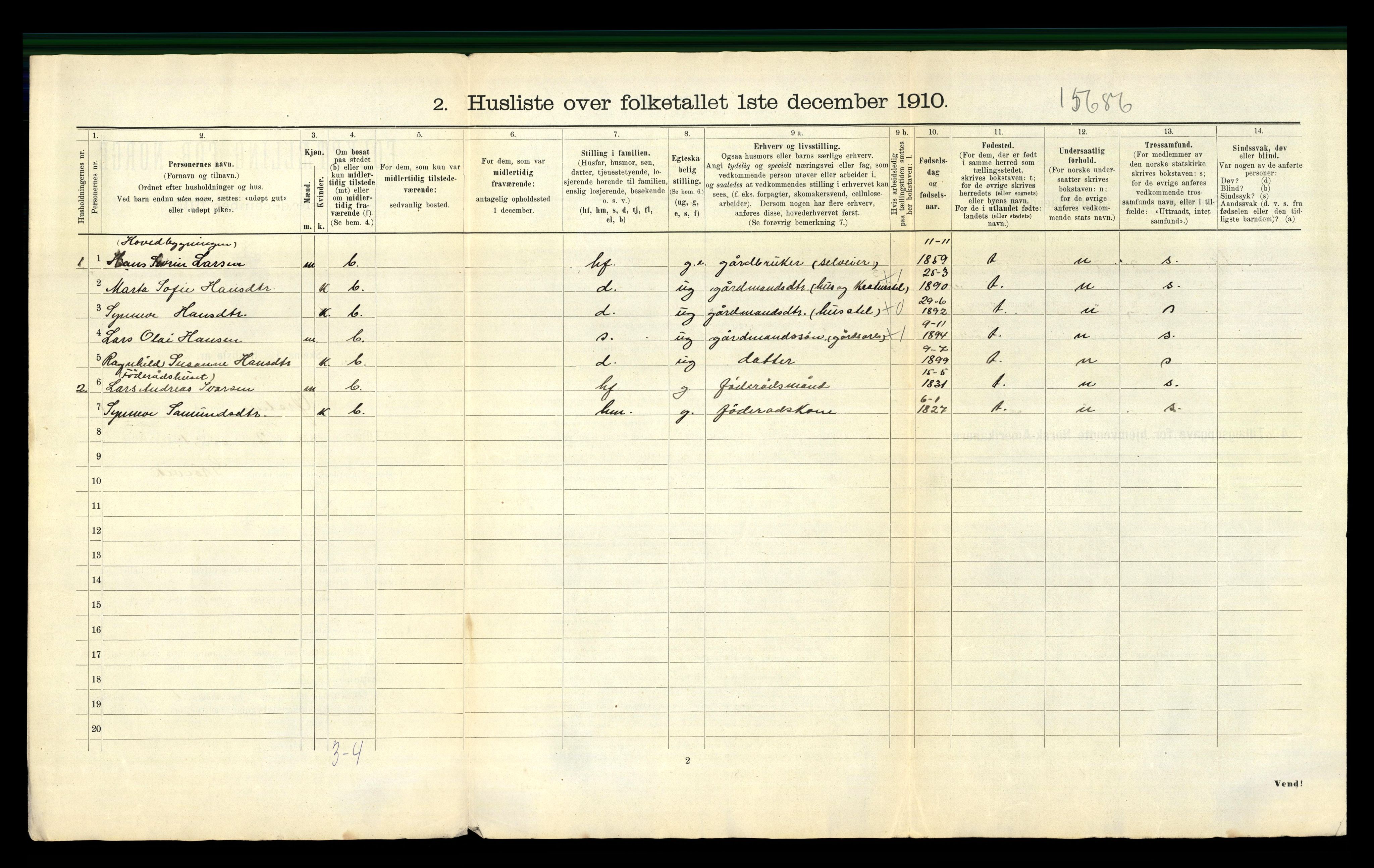 RA, 1910 census for Ørsta, 1910, p. 35