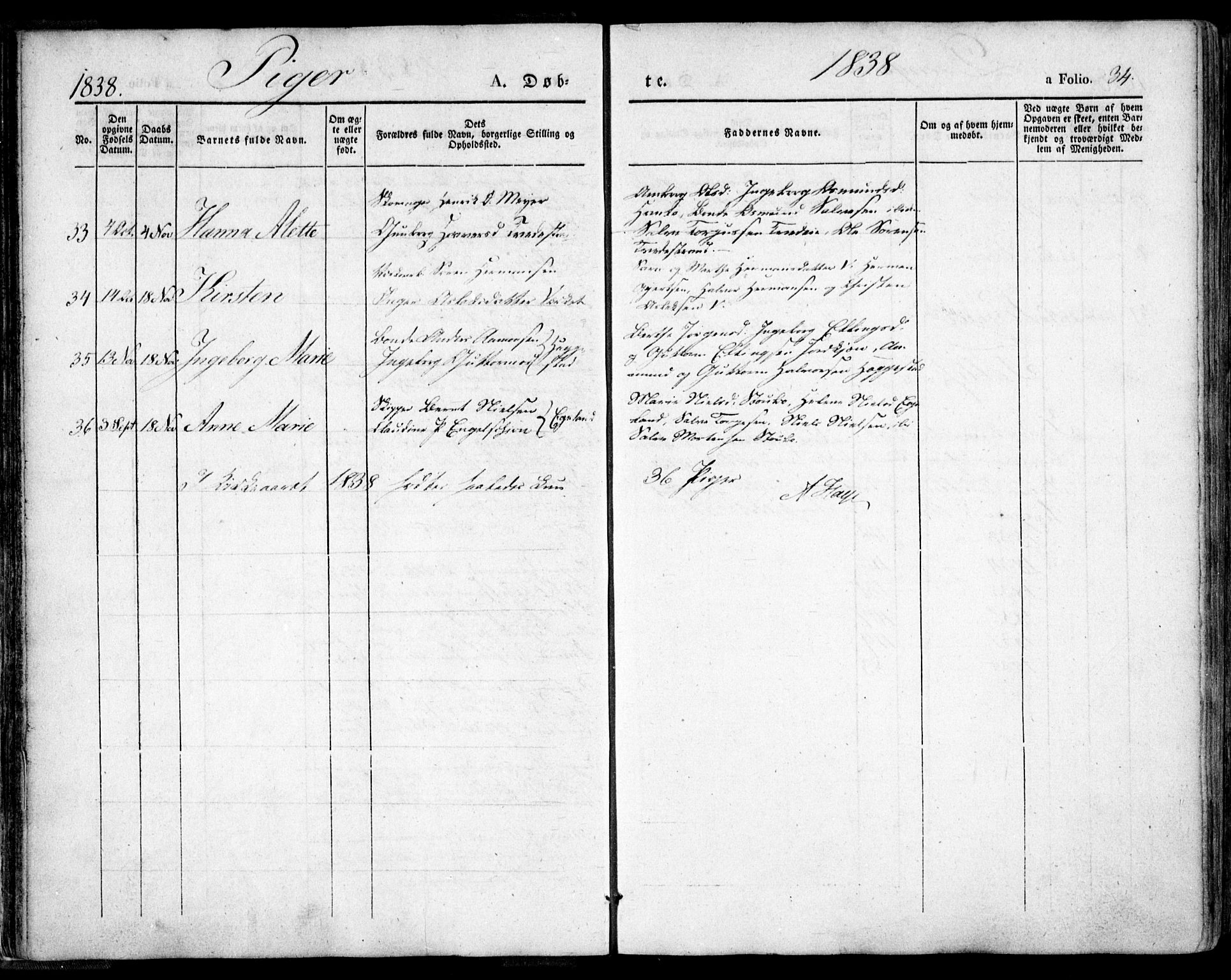 Holt sokneprestkontor, AV/SAK-1111-0021/F/Fa/L0007: Parish register (official) no. A 7, 1836-1848, p. 34